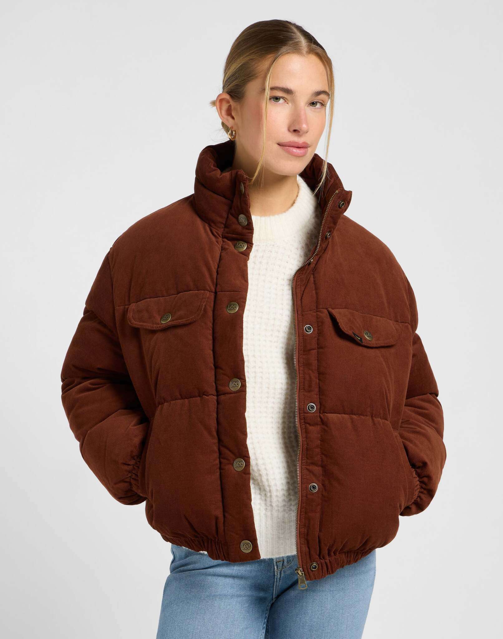 Rider Puffer Jacket in Luxe Brown Jackets Lee