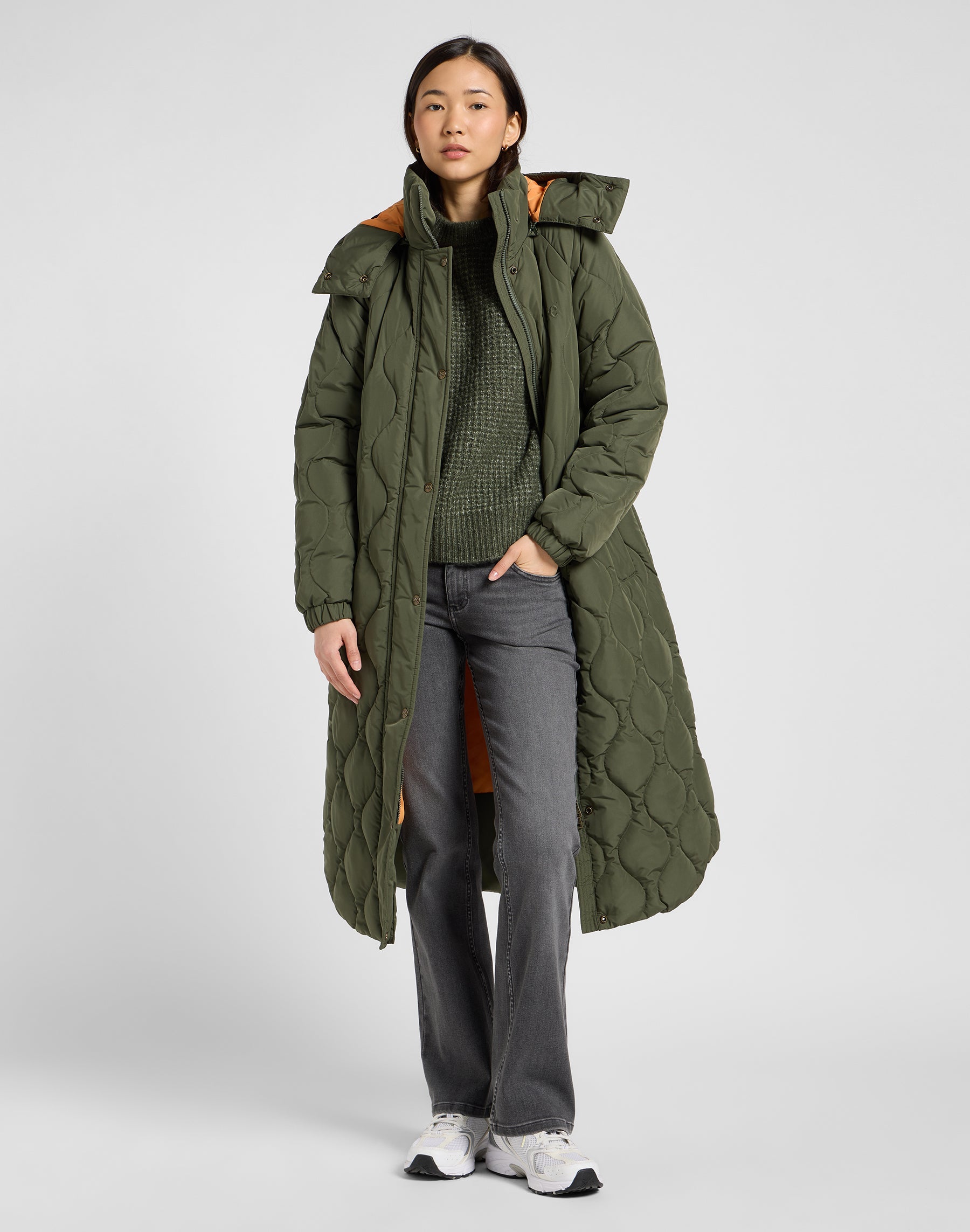 Long Puffer in Oak Moss Jackets Lee
