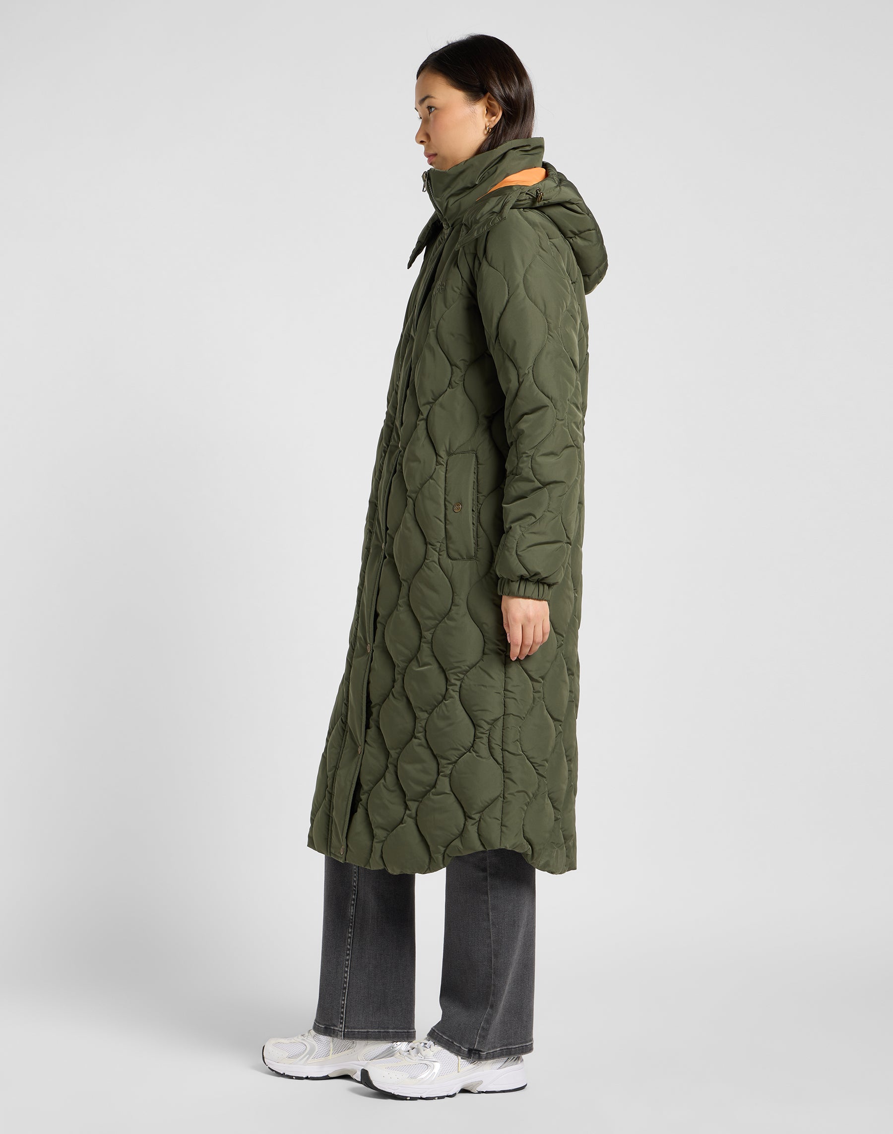 Long Puffer in Oak Moss Jackets Lee