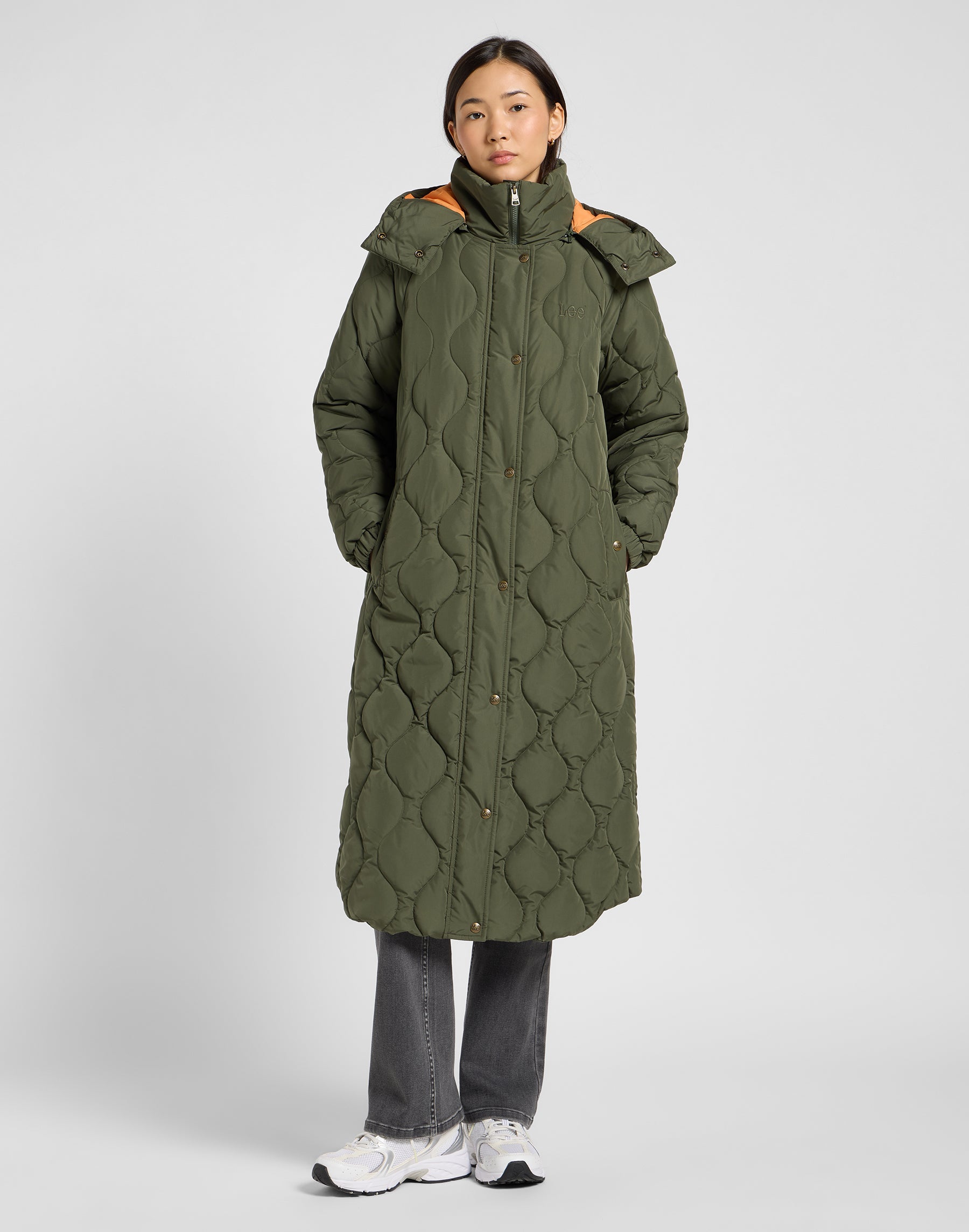 Long Puffer in Oak Moss Jackets Lee