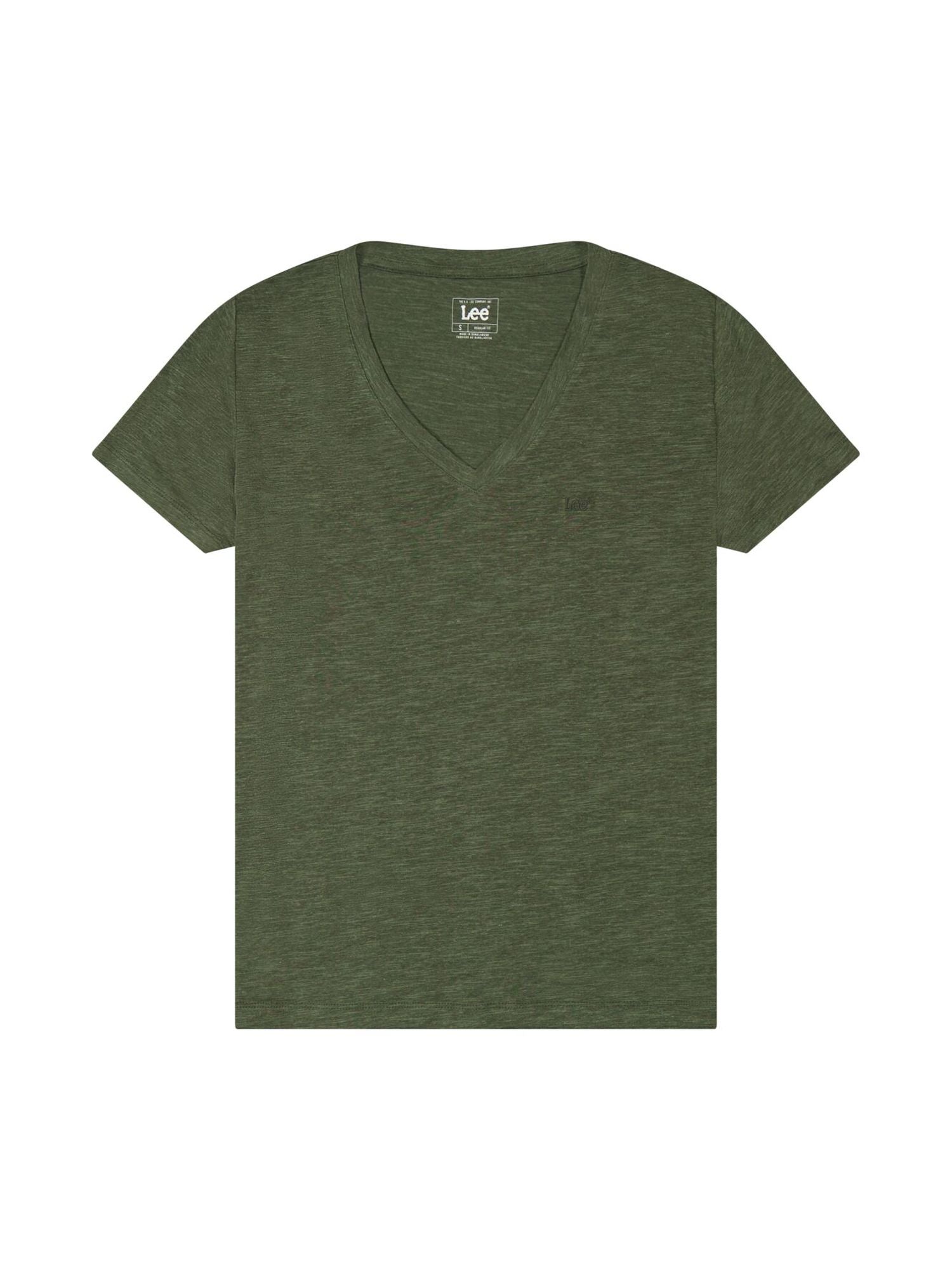 V Neck Tee in Oak Moss