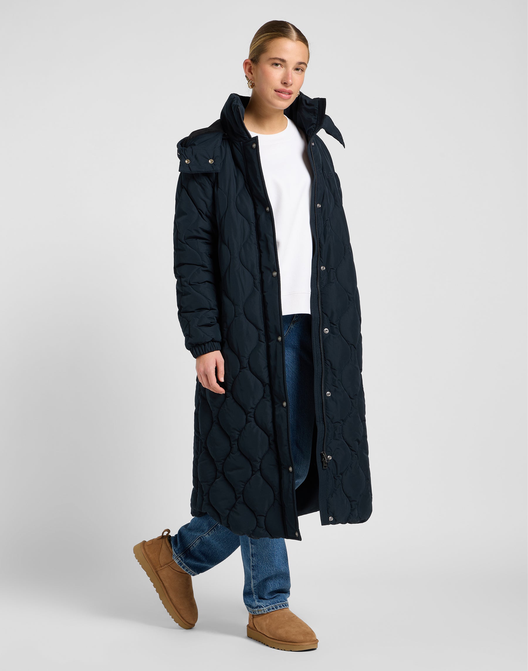 Long Puffer in Unionall Black Jackets Lee