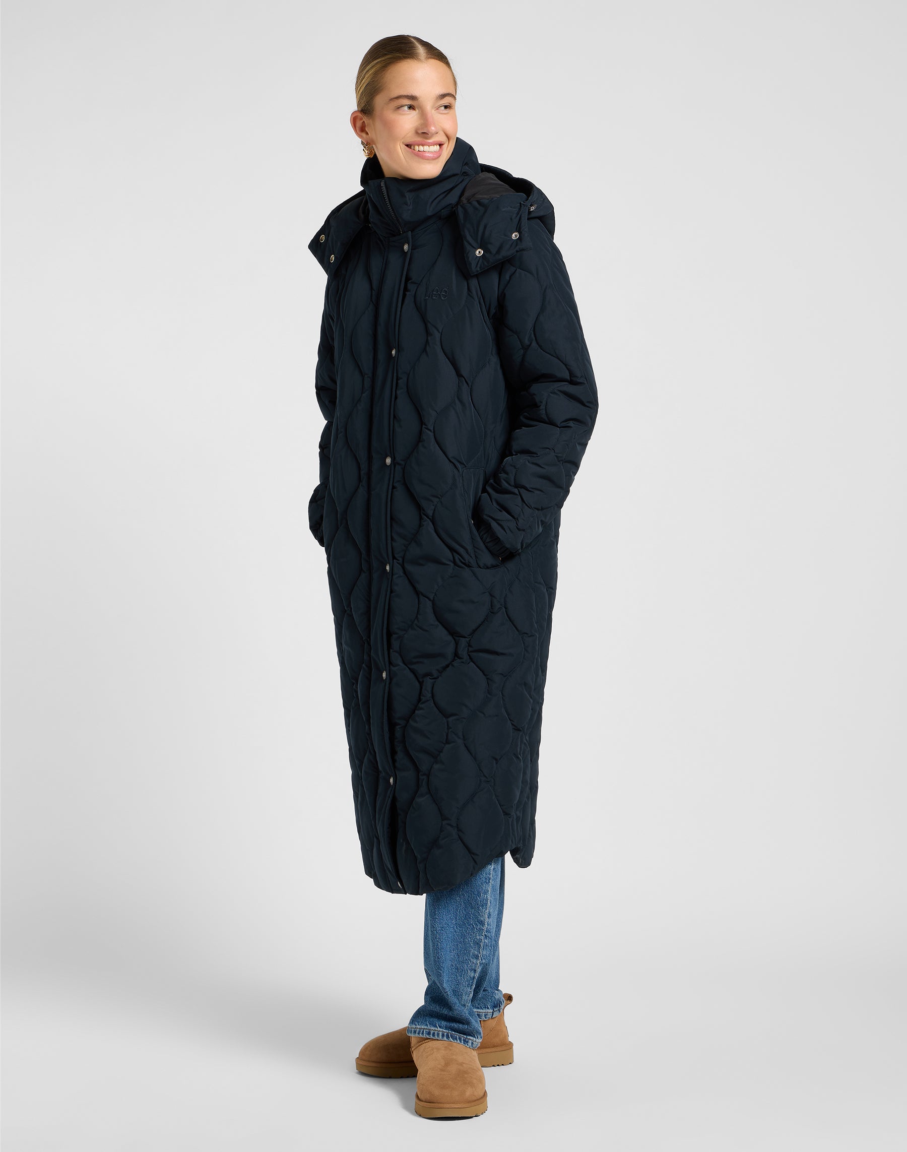 Long Puffer in Unionall Black Jackets Lee