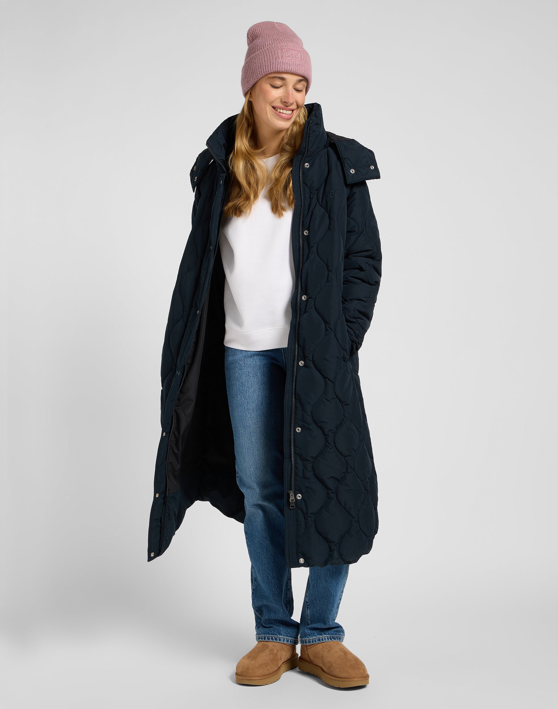 Long Puffer in Unionall Black Jackets Lee