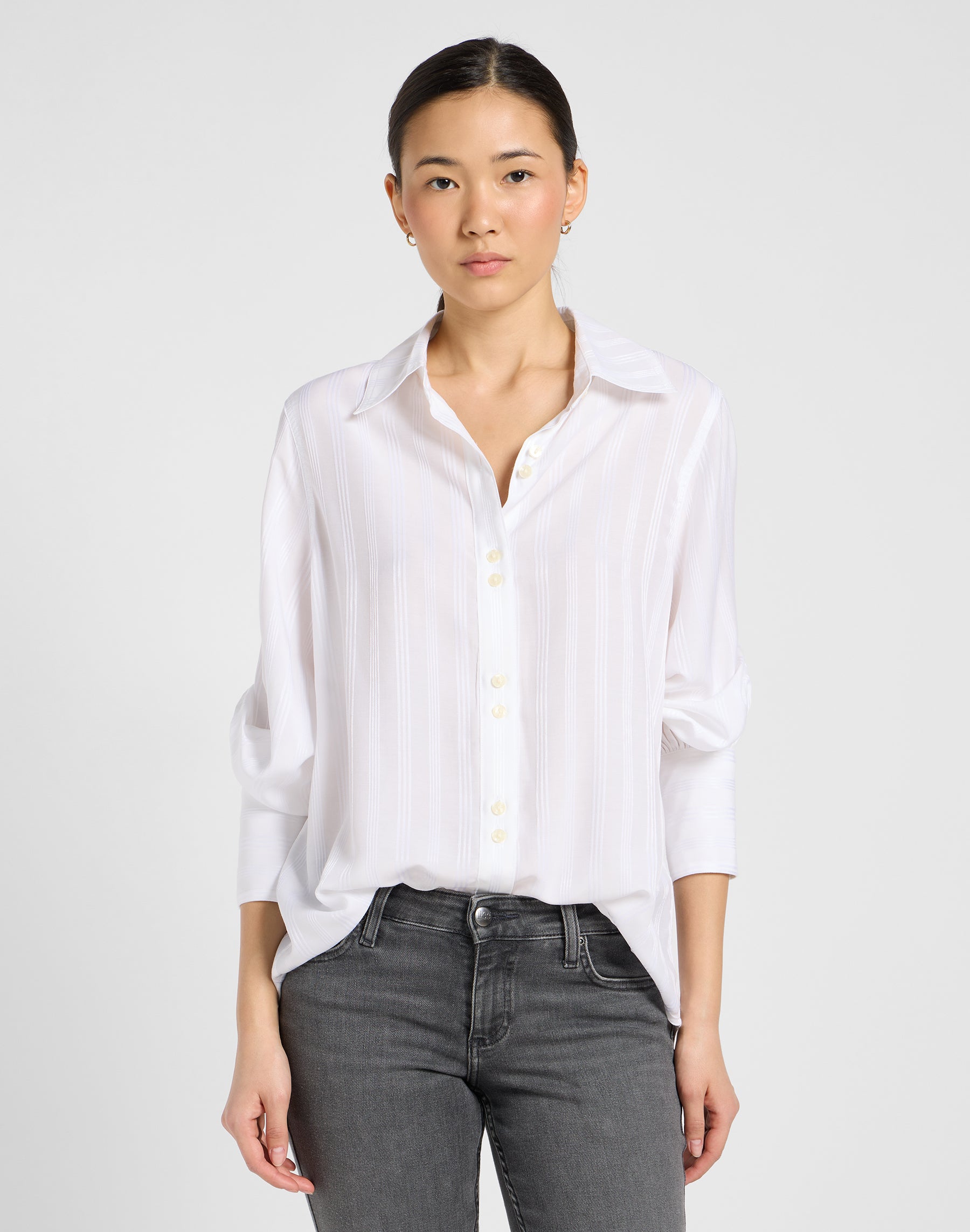 Balloon Sleeve Shirt in Bright White Shirts Lee