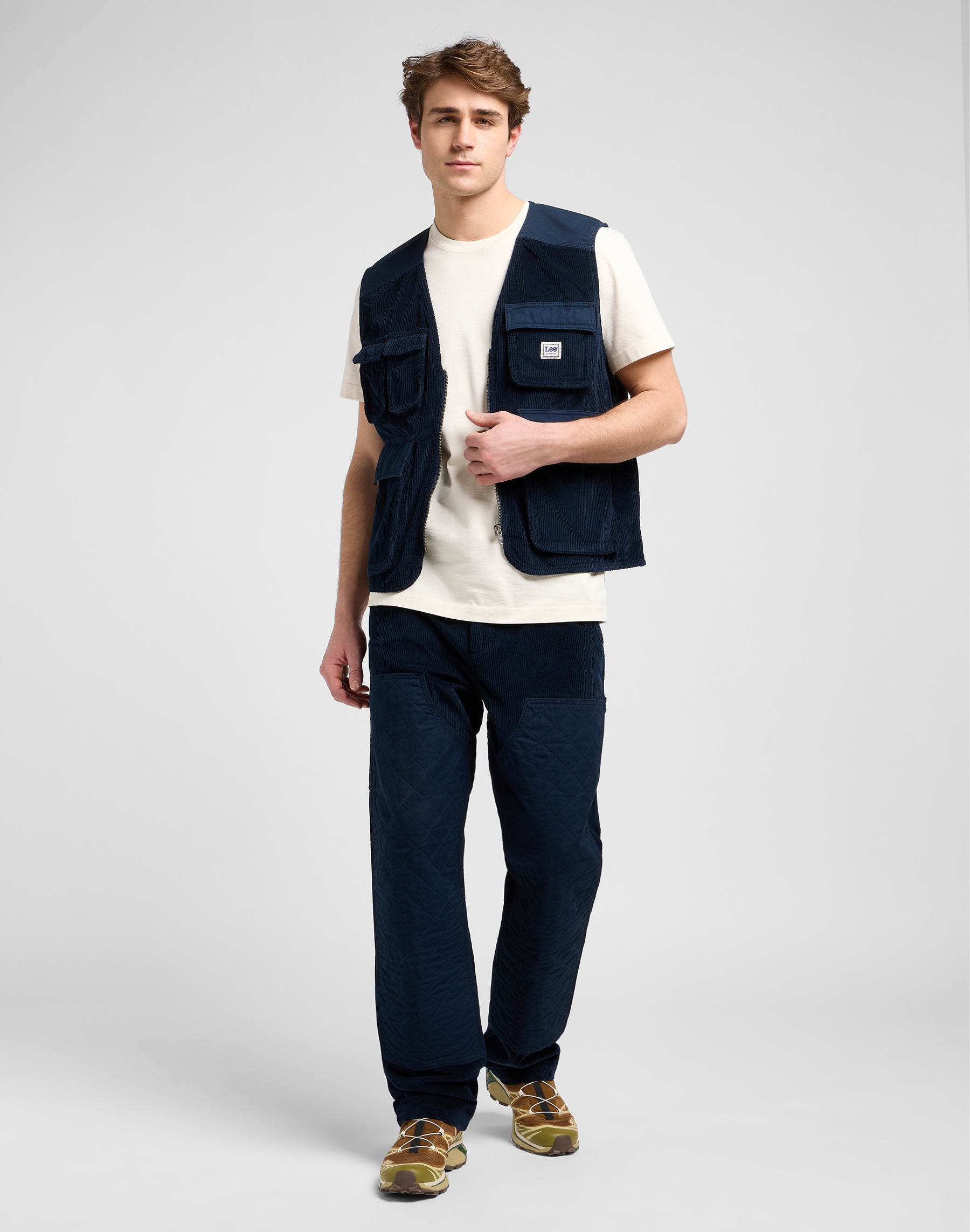 Mixed Media Ww Vest in Rivet Navy Jackets Lee