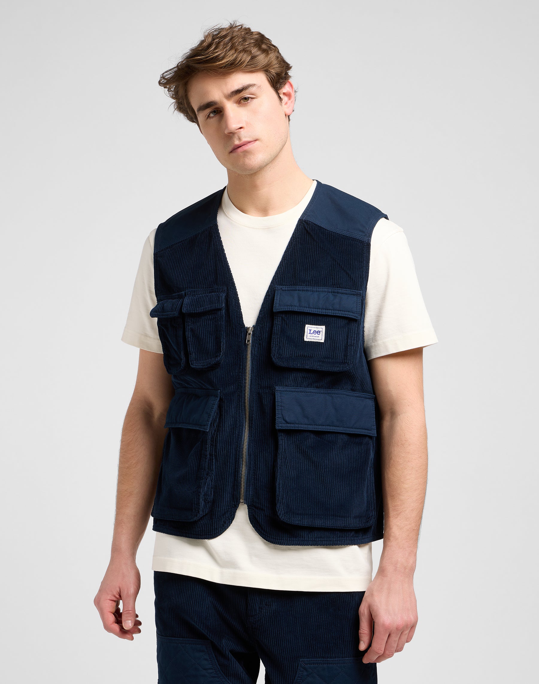 Mixed Media Ww Vest in Rivet Navy Jackets Lee
