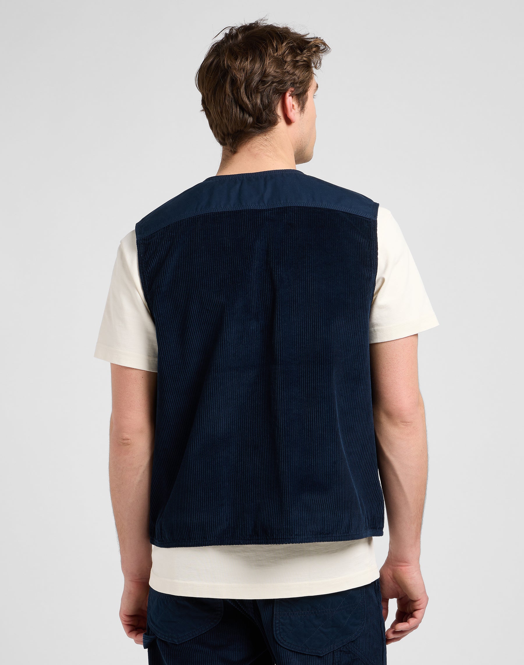 Mixed Media Ww Vest in Rivet Navy Jackets Lee