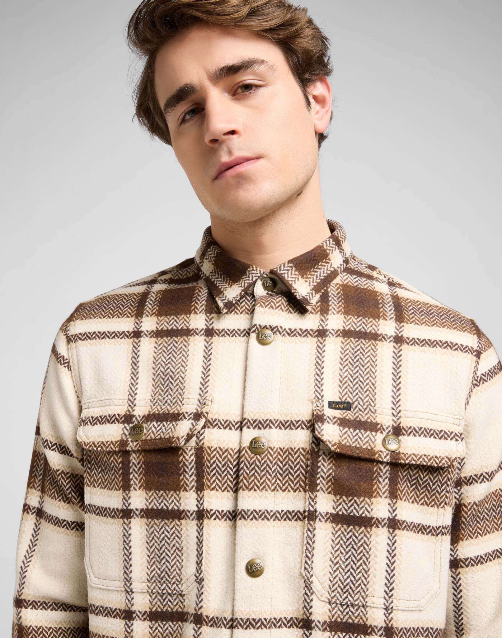 Relaxed Overshirt in Arabica Plaid Shirts Lee