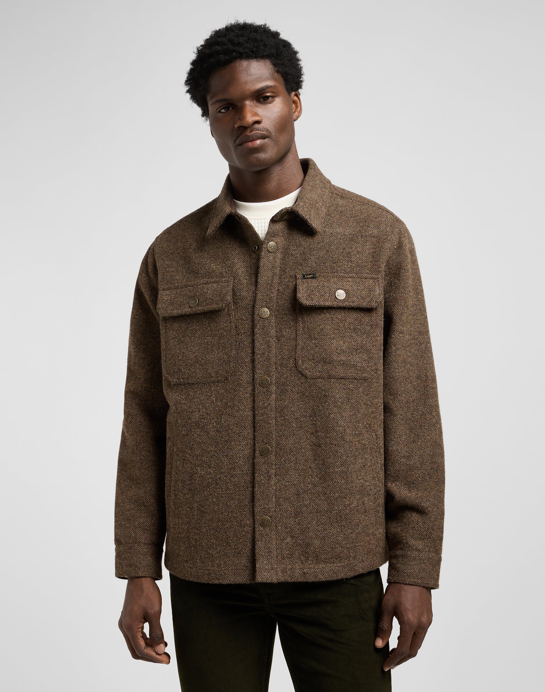 Overshirt in Brown Jaspe Shirts Lee