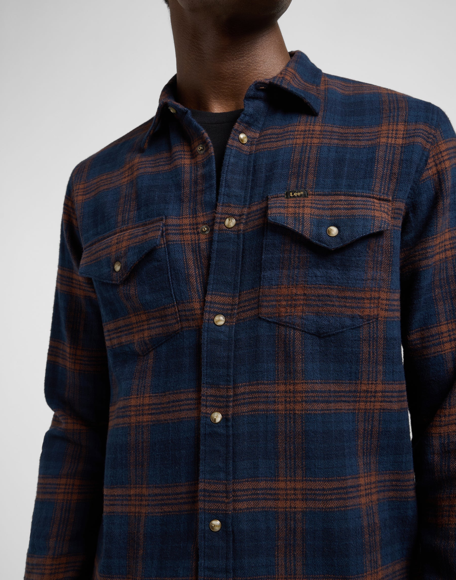 Clean Western Shirt in Luxe Rivet Navy Shirts Lee