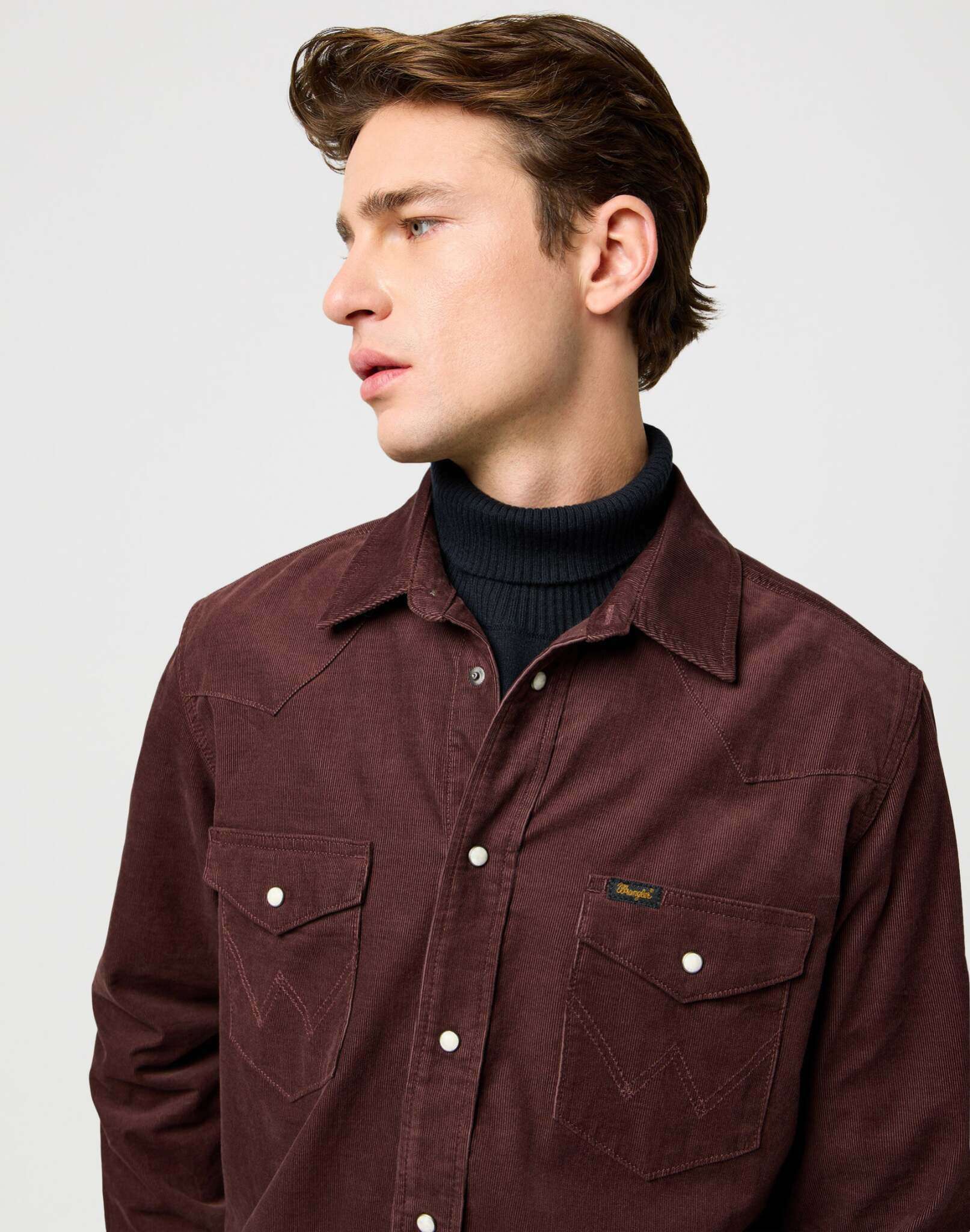Western Cord Shirt in Mahogany Shirts Wrangler