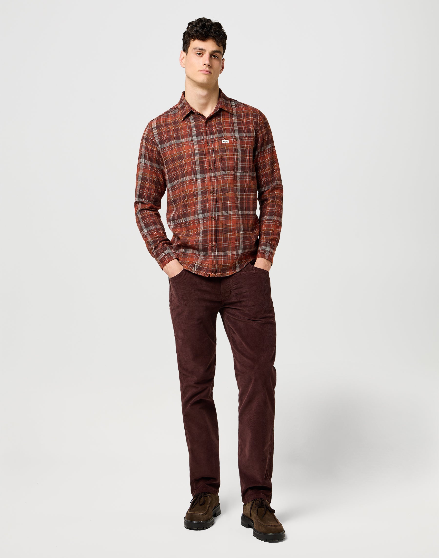 1 Pkt Flannel Shirt in Fired Brick Shirts Wrangler