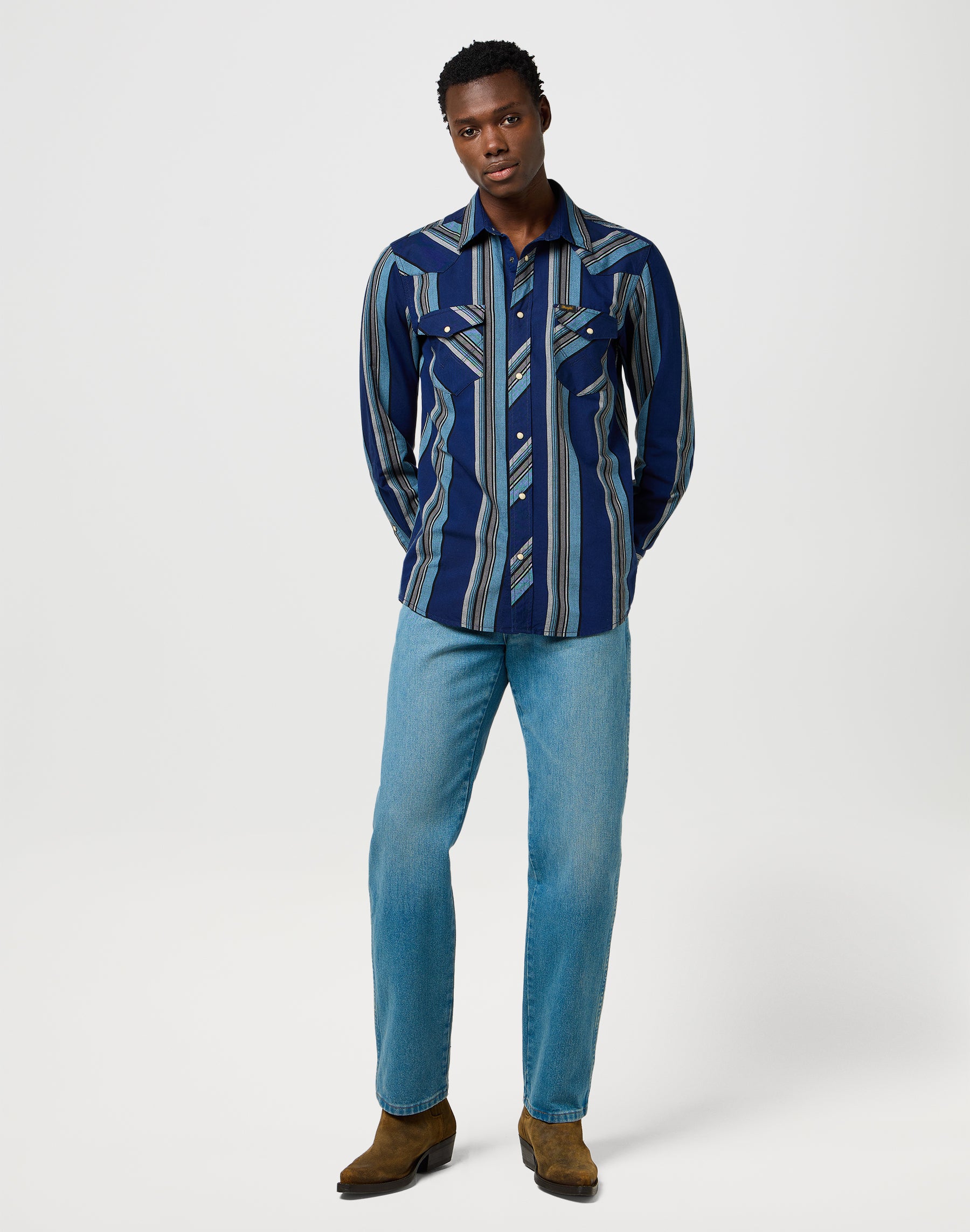 Western Indigo Shirt in Vintage Blue Shirts Wrangler