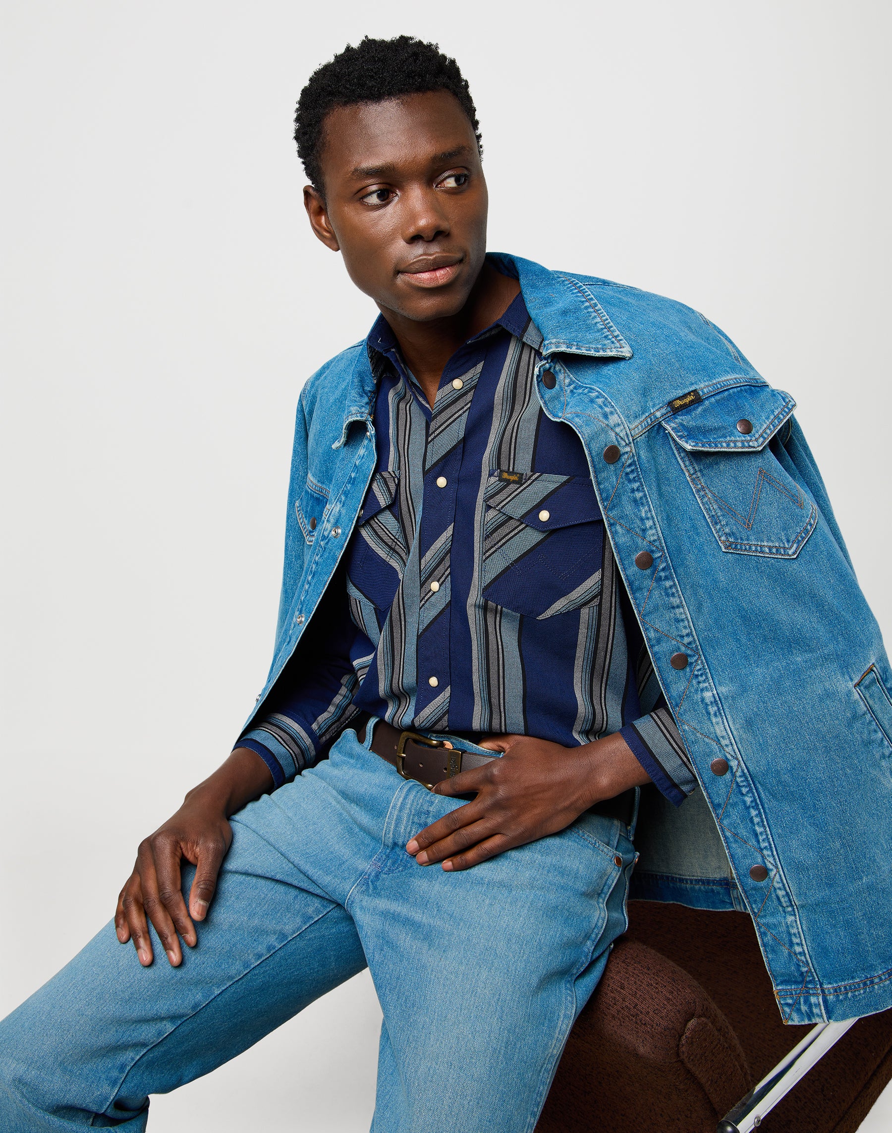 Western Indigo Shirt in Vintage Blue Shirts Wrangler