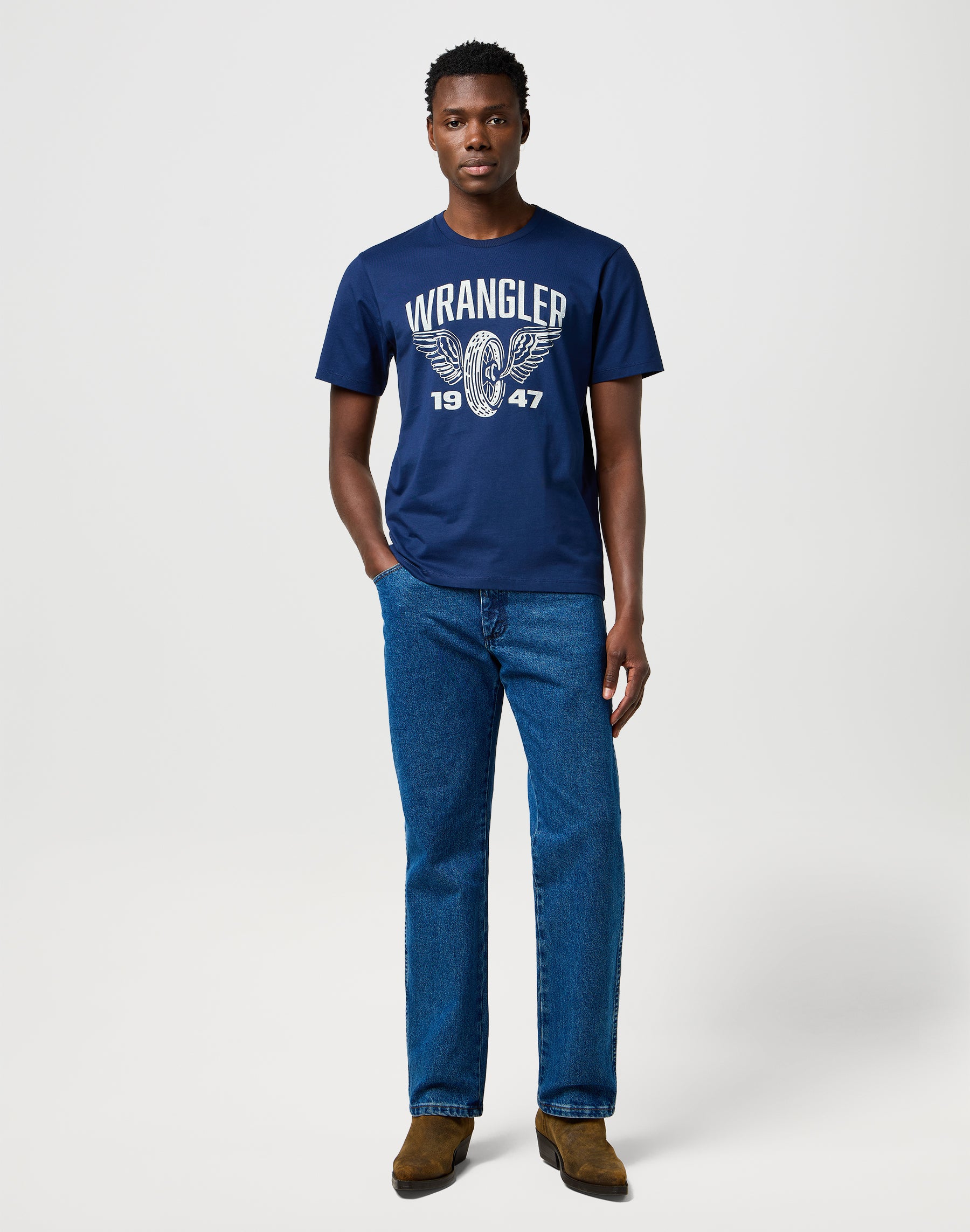 Americana Tee in Navy T-Shirts Wrangler