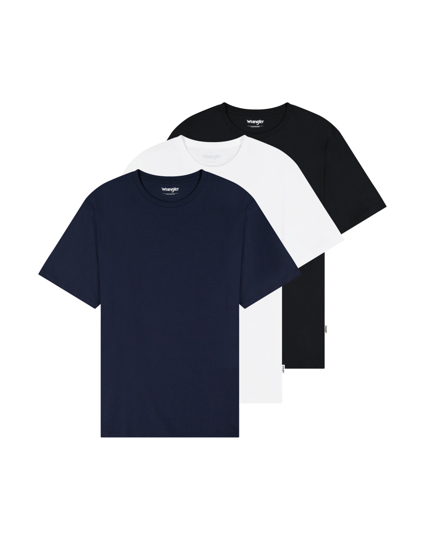 3 Pack Tee in White Navy Black T-Shirts Wrangler