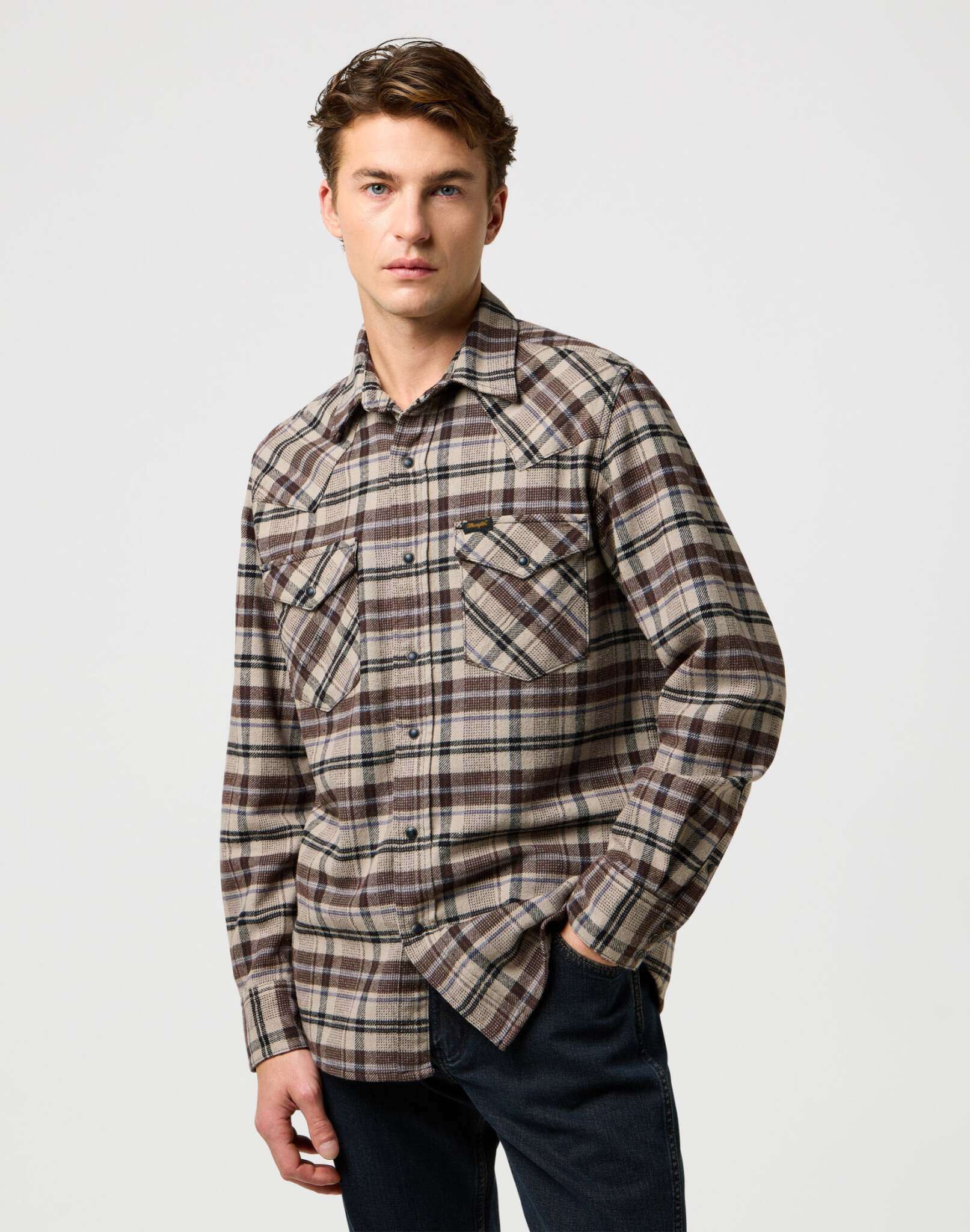 Western Shirt in Rich Black Shirts Wrangler