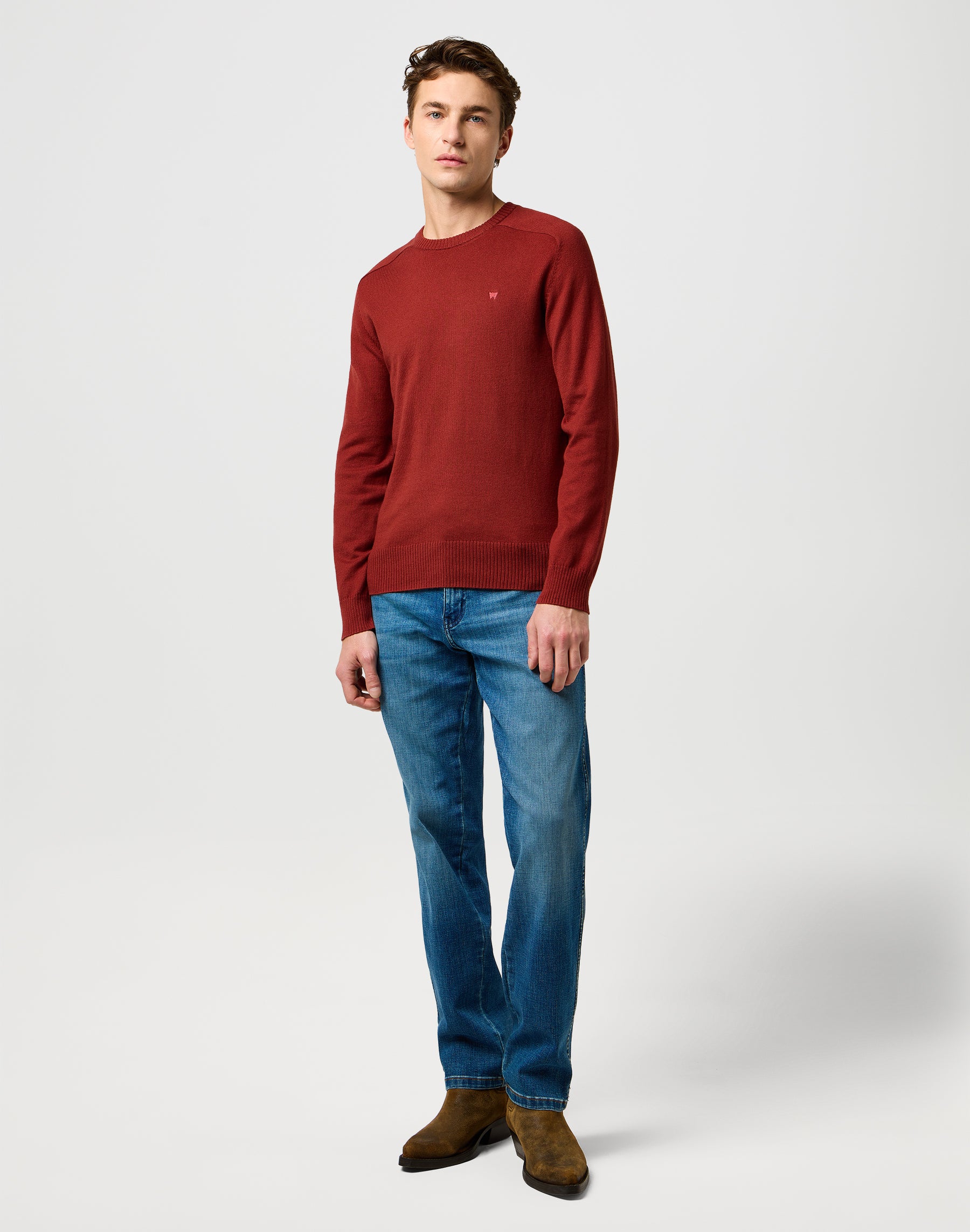 Knit Sweater in Fired Brick Pullover Wrangler
