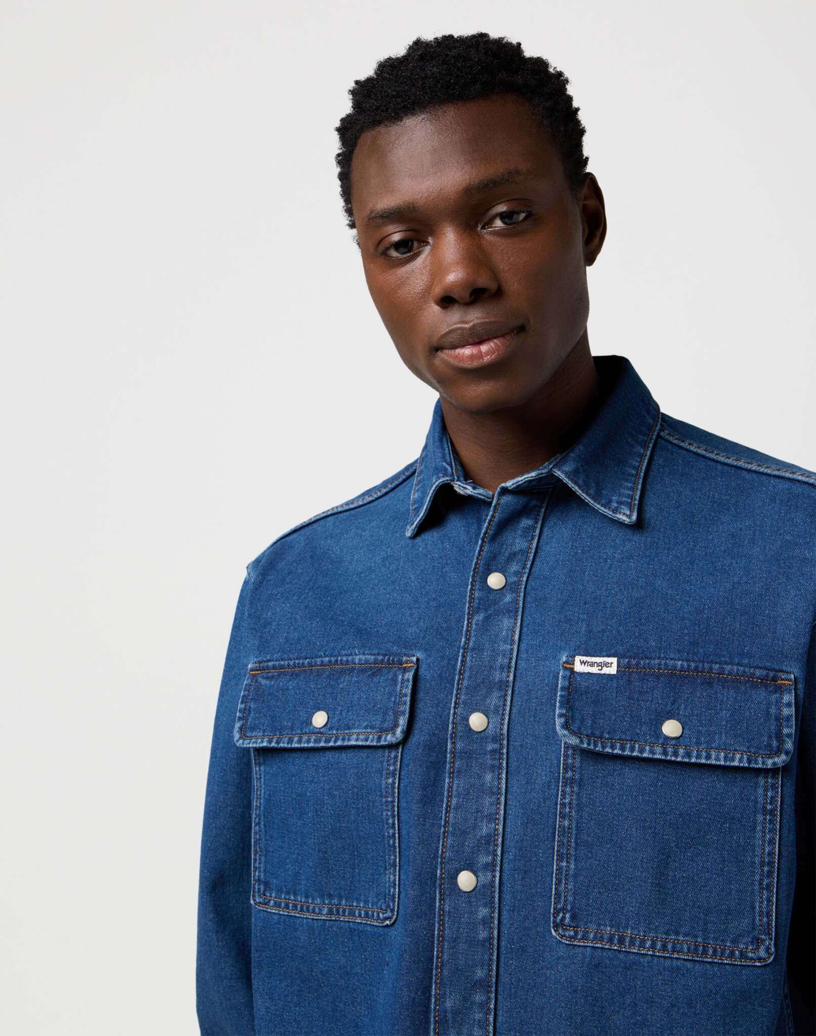 Overshirt in Retro Blue Shirts Wrangler