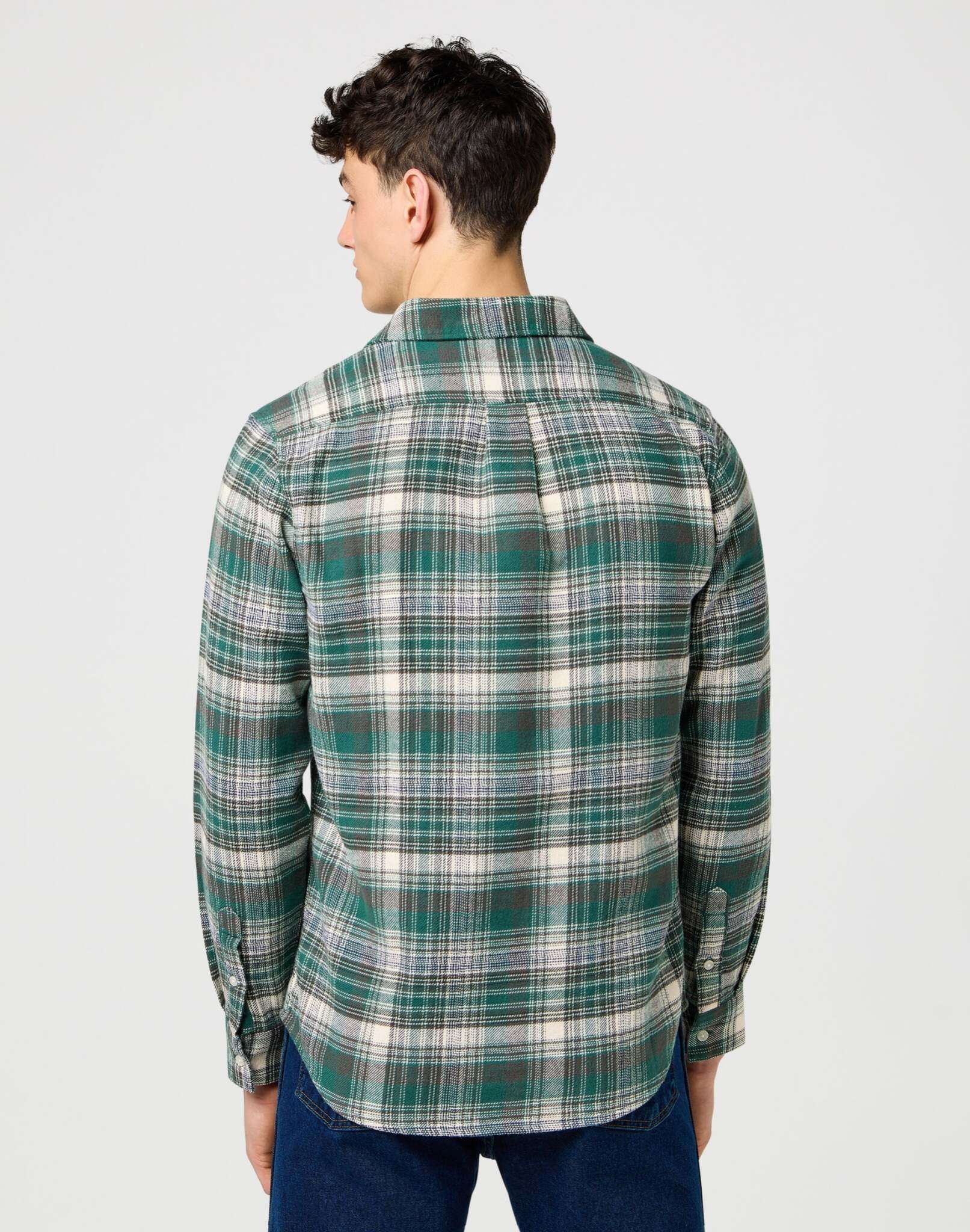 Brushed 1 Pkt Shirt in Green Birch Shirts Wrangler