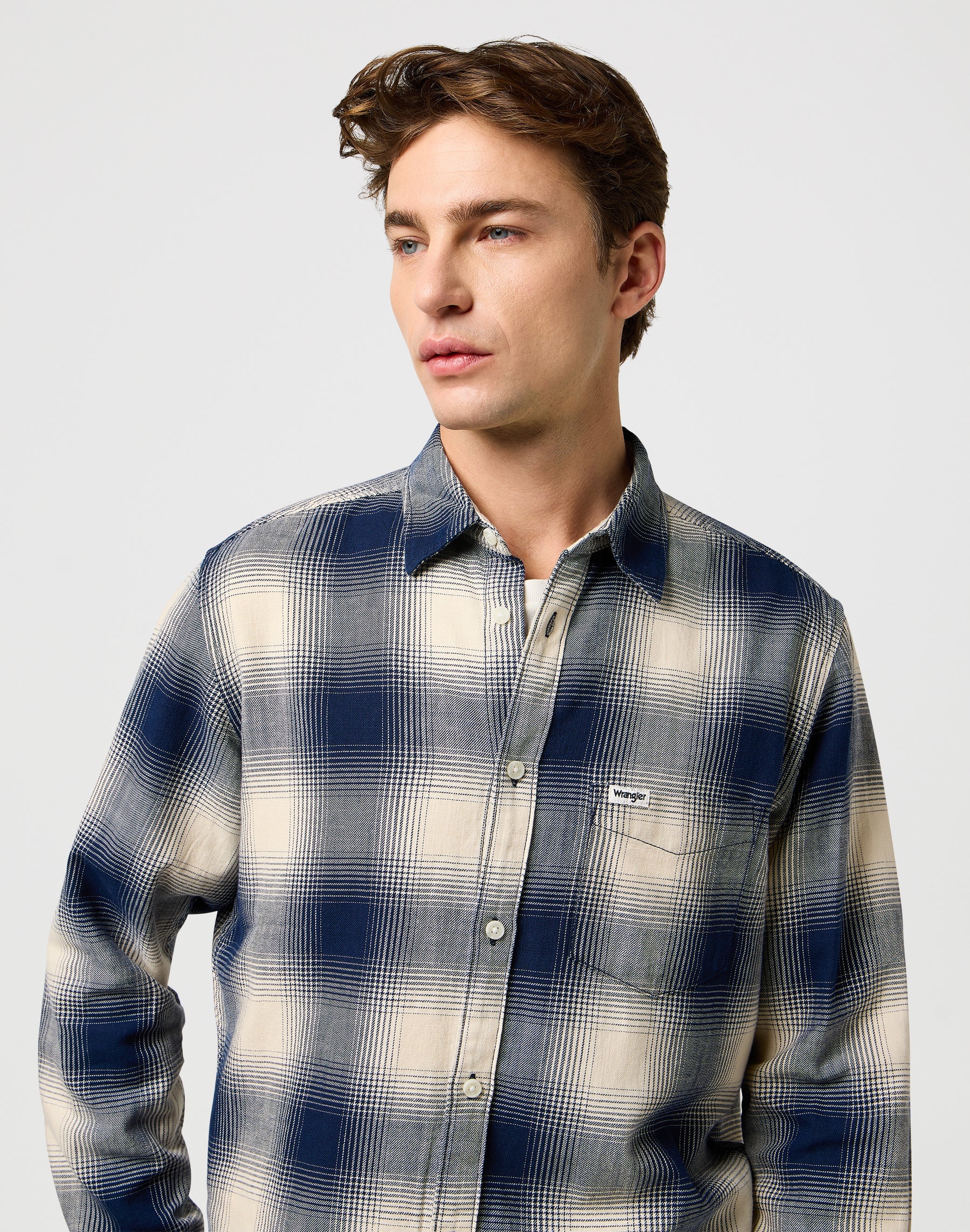 1 Pkt Indigo Shirt in Dusty Blue Shirts Wrangler
