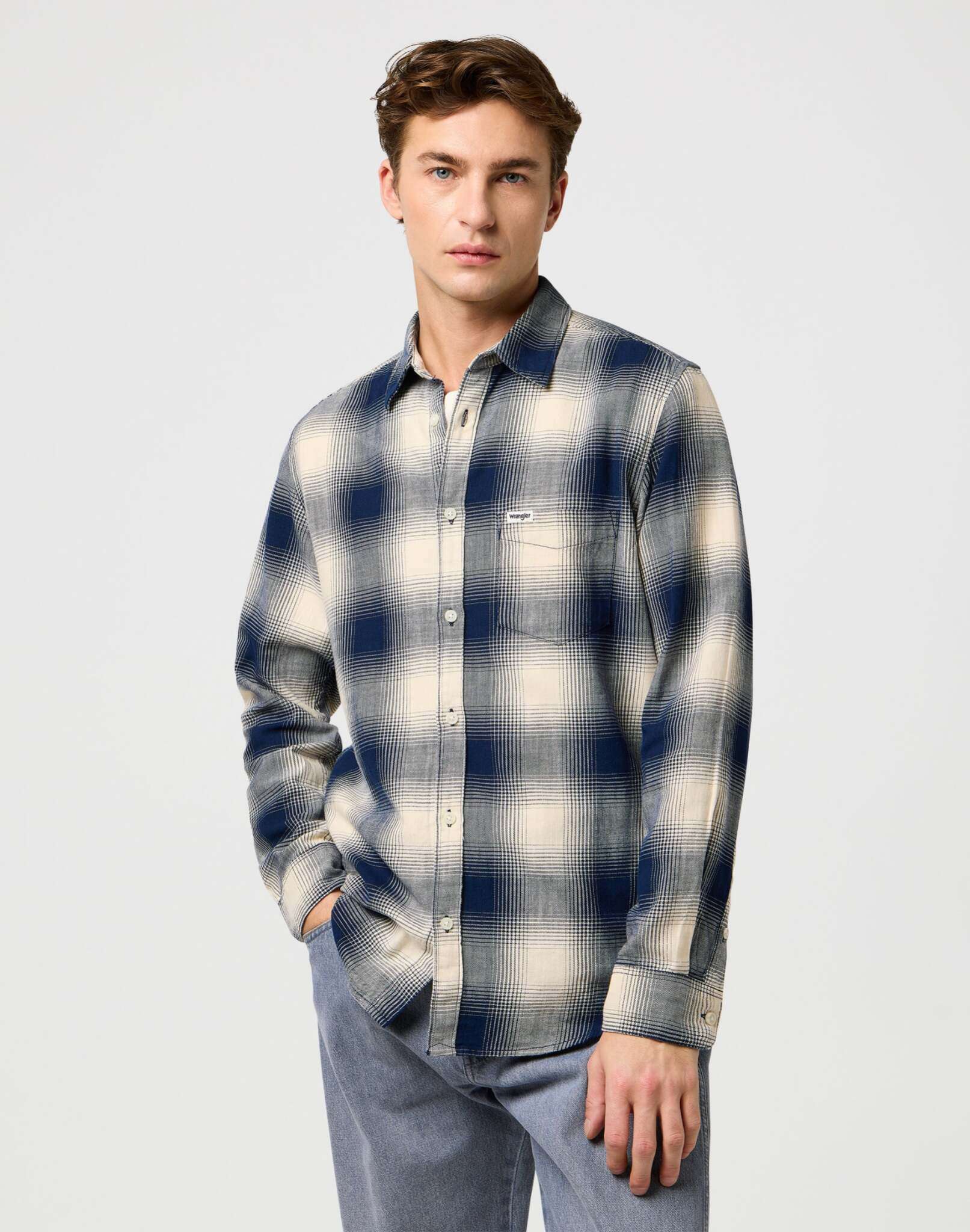 1 Pkt Indigo Shirt in Dusty Blue Shirts Wrangler