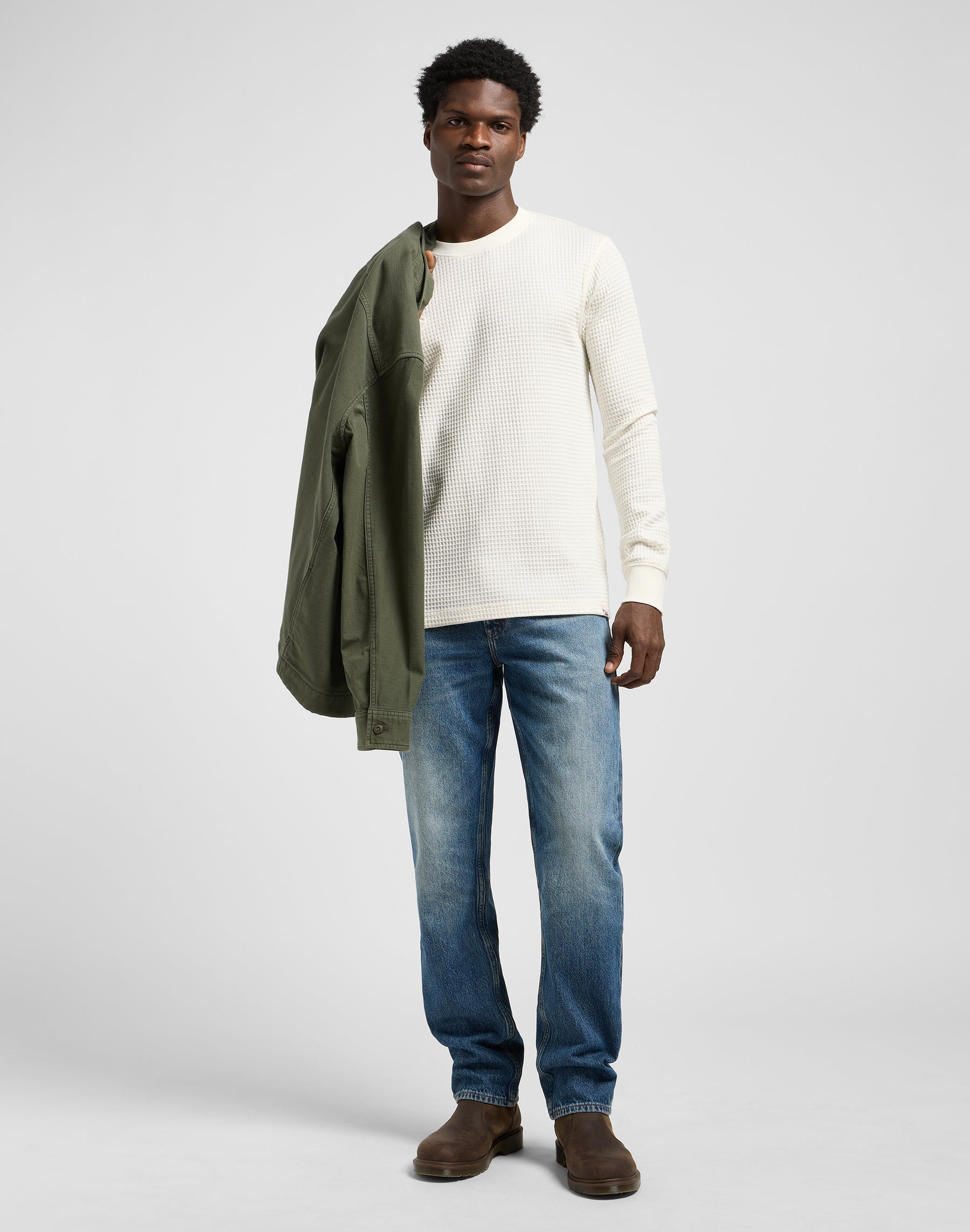 Ls Waffle Tee in Ecru T-Shirts Lee