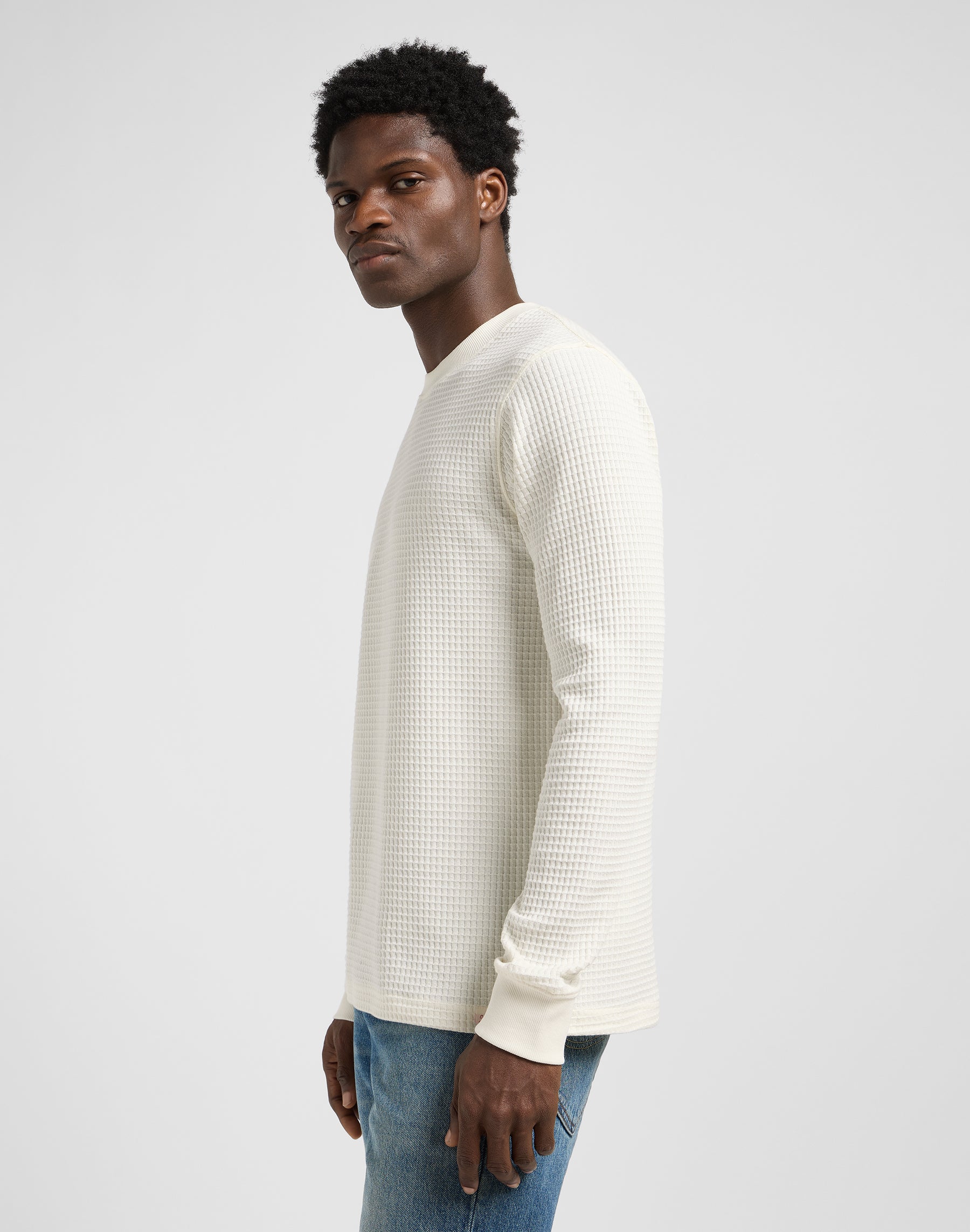 Ls Waffle Tee in Ecru T-Shirts Lee