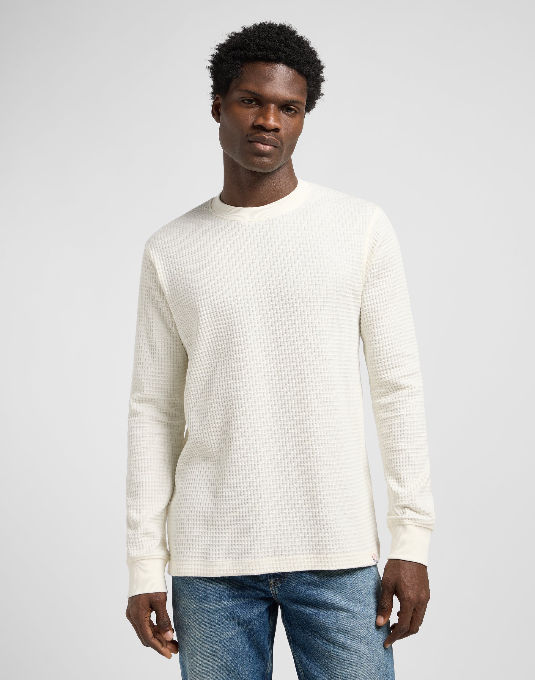 Ls Waffle Tee in Ecru T-Shirts Lee