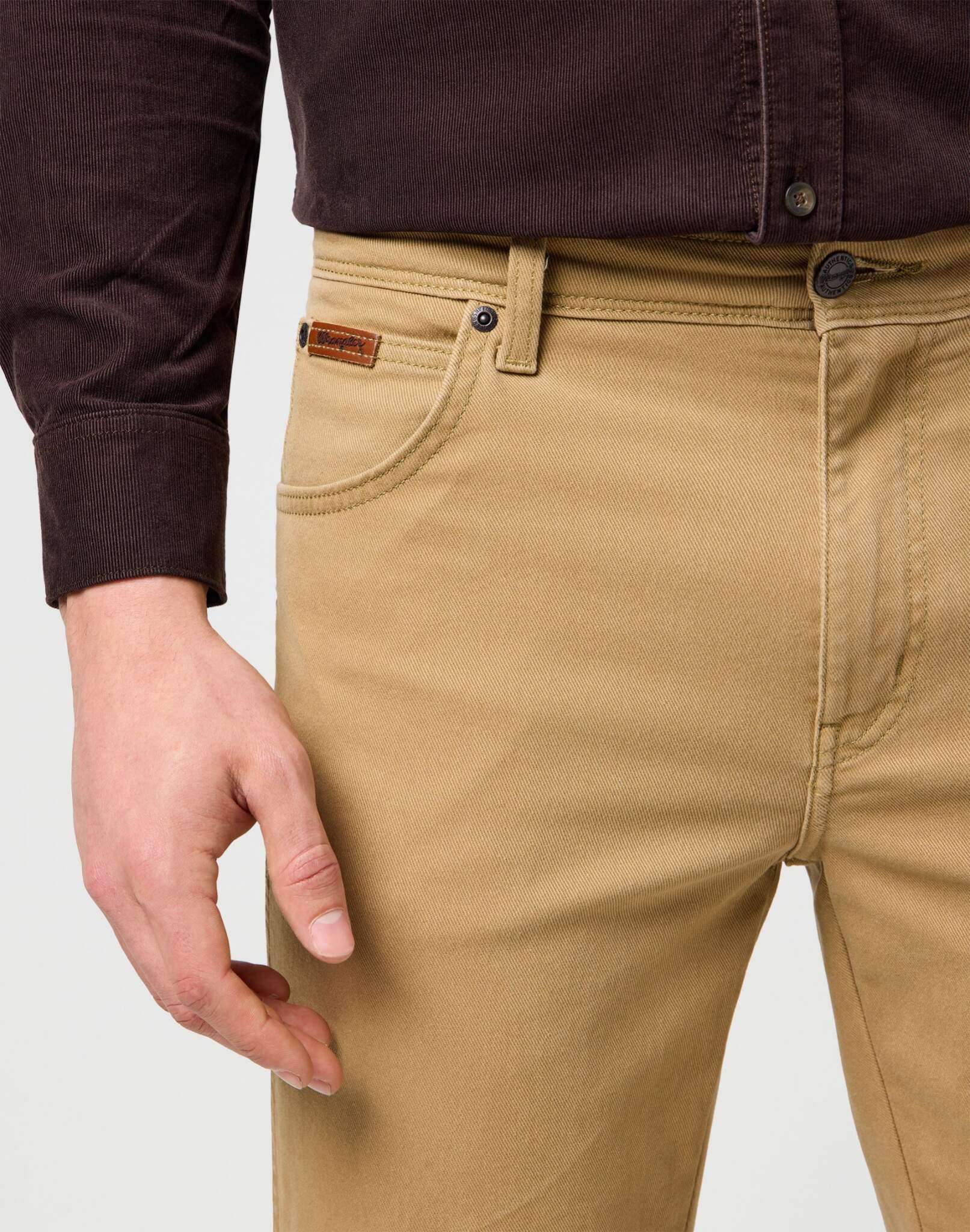 Texas in Tigers Eye pants Wrangler