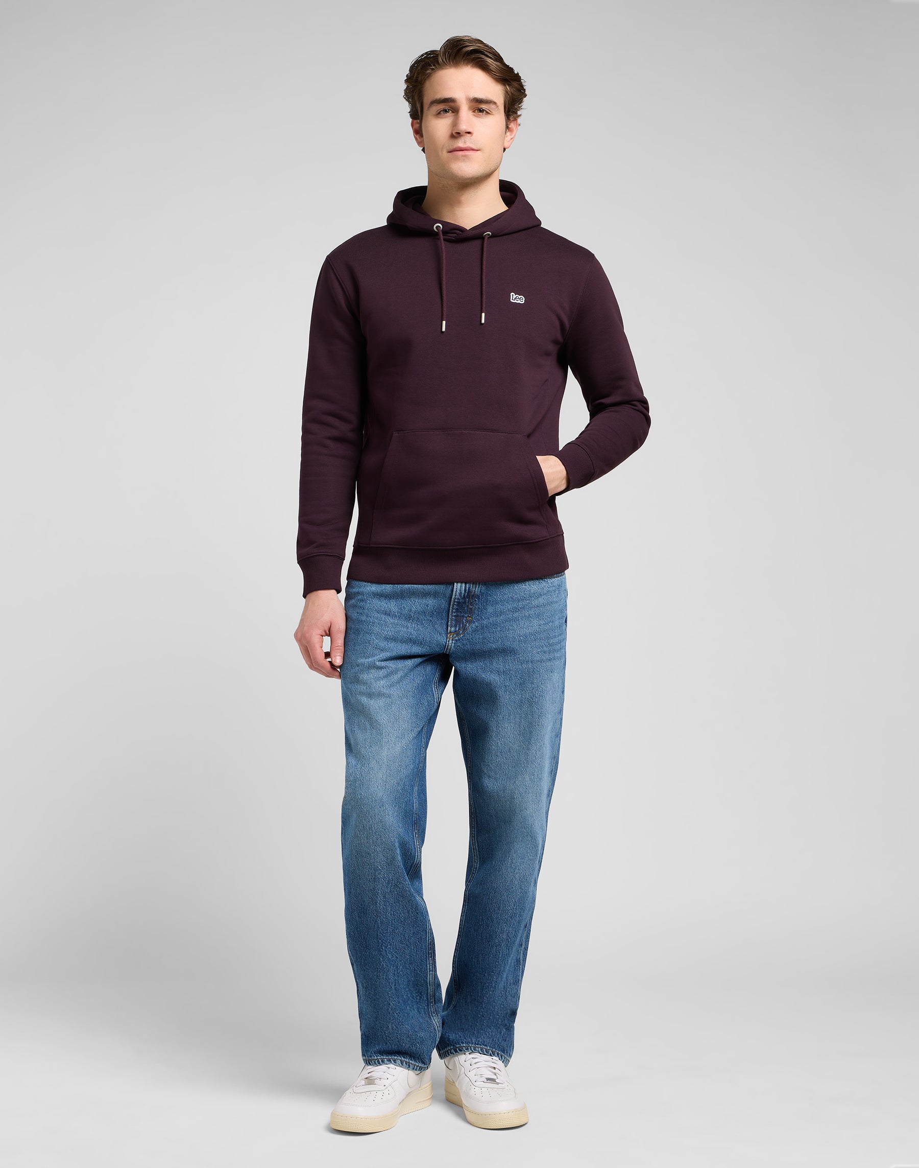 Plain Hoodie in Deep Wine Hoodie Lee