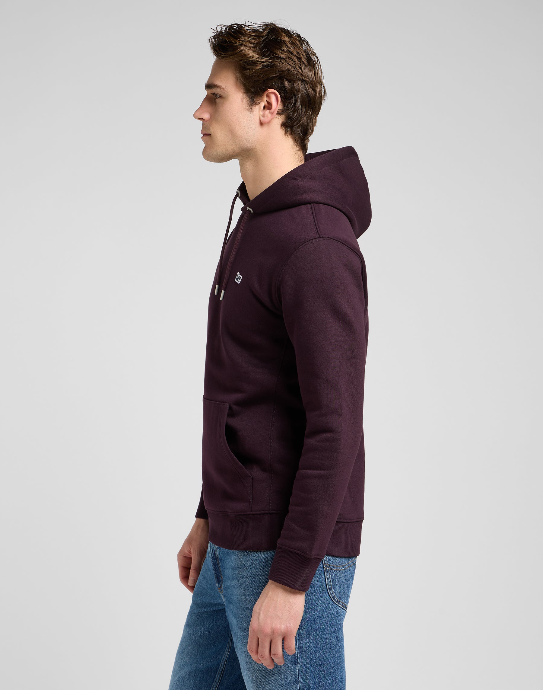 Plain Hoodie in Deep Wine Hoodie Lee