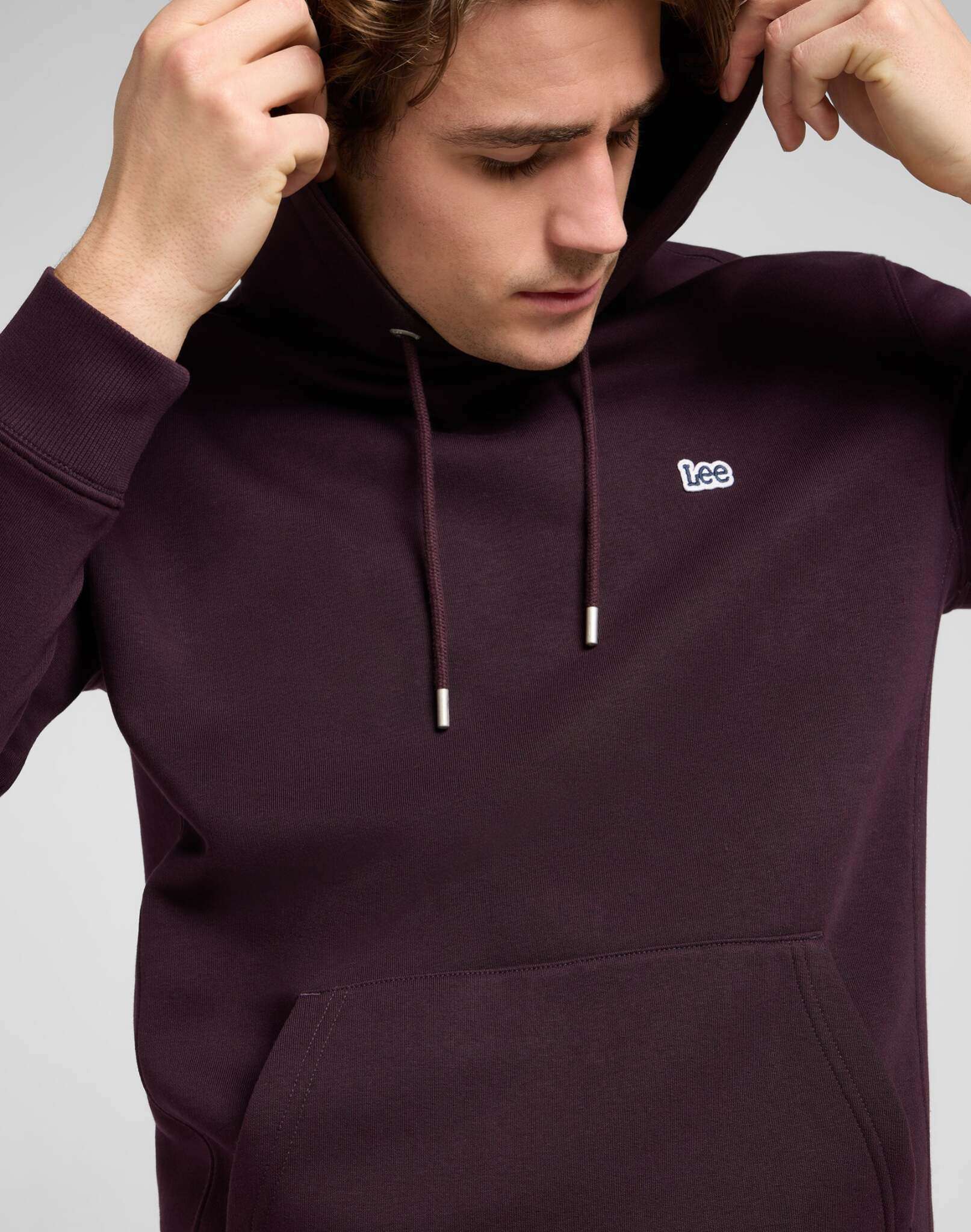 Plain Hoodie in Deep Wine Hoodie Lee