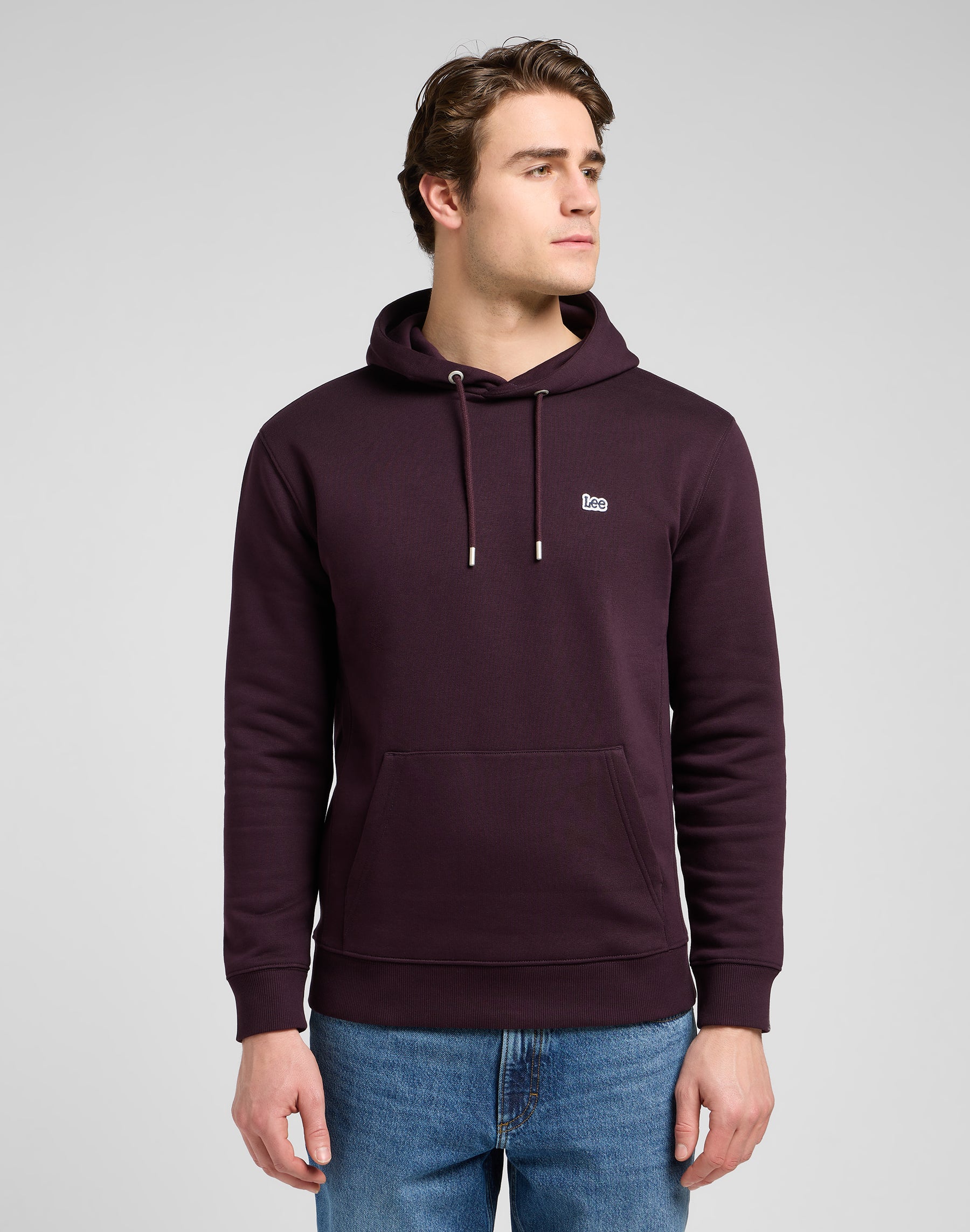 Plain Hoodie in Deep Wine Hoodie Lee