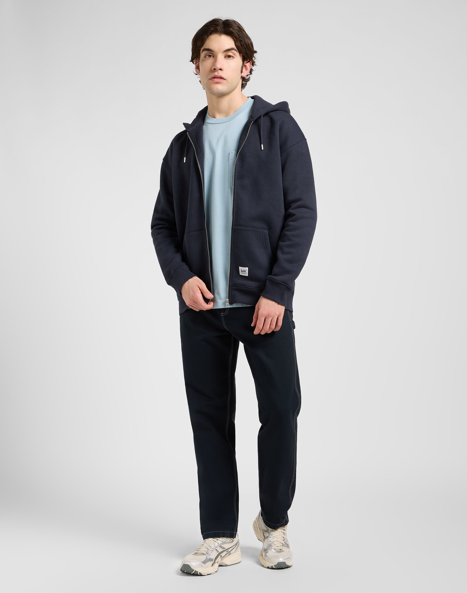 Ww Full Zip Hoodie in Rebel Navy Sweat Jackets Lee