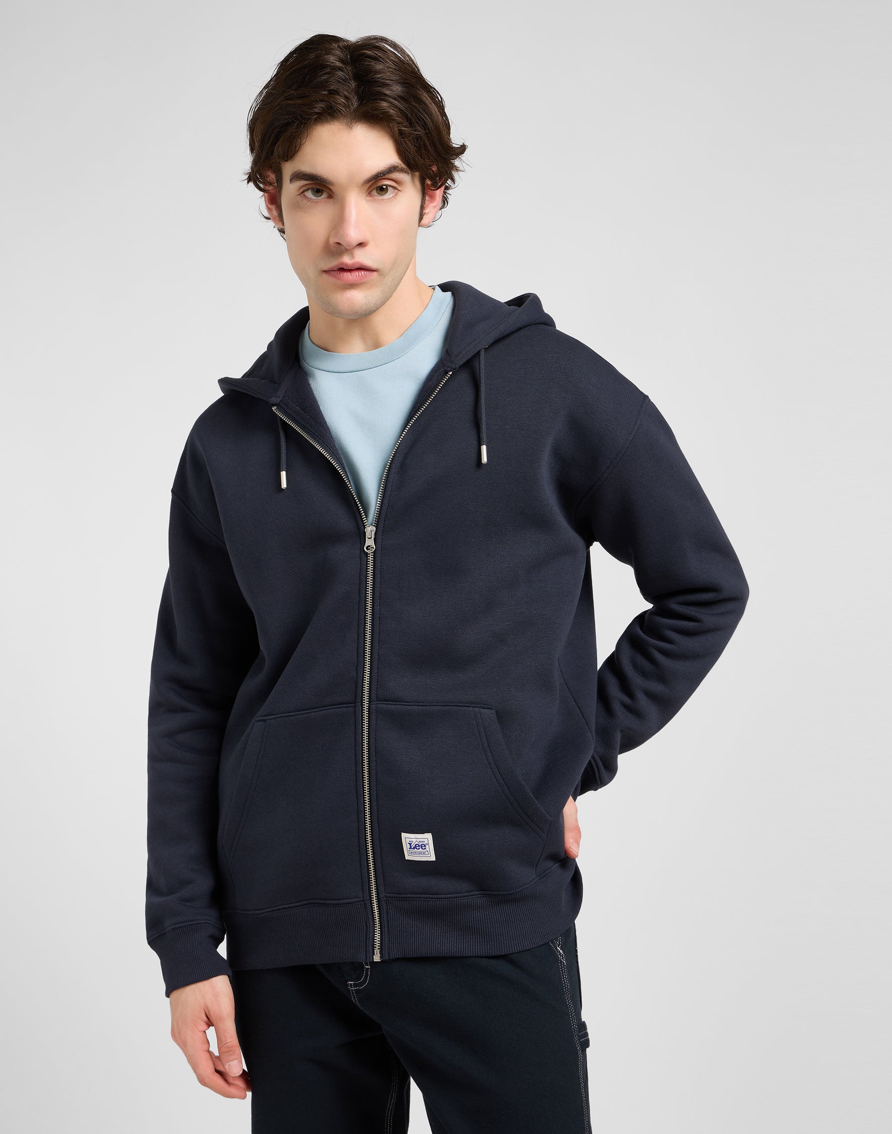 Ww Full Zip Hoodie in Rebel Navy Sweat Jackets Lee