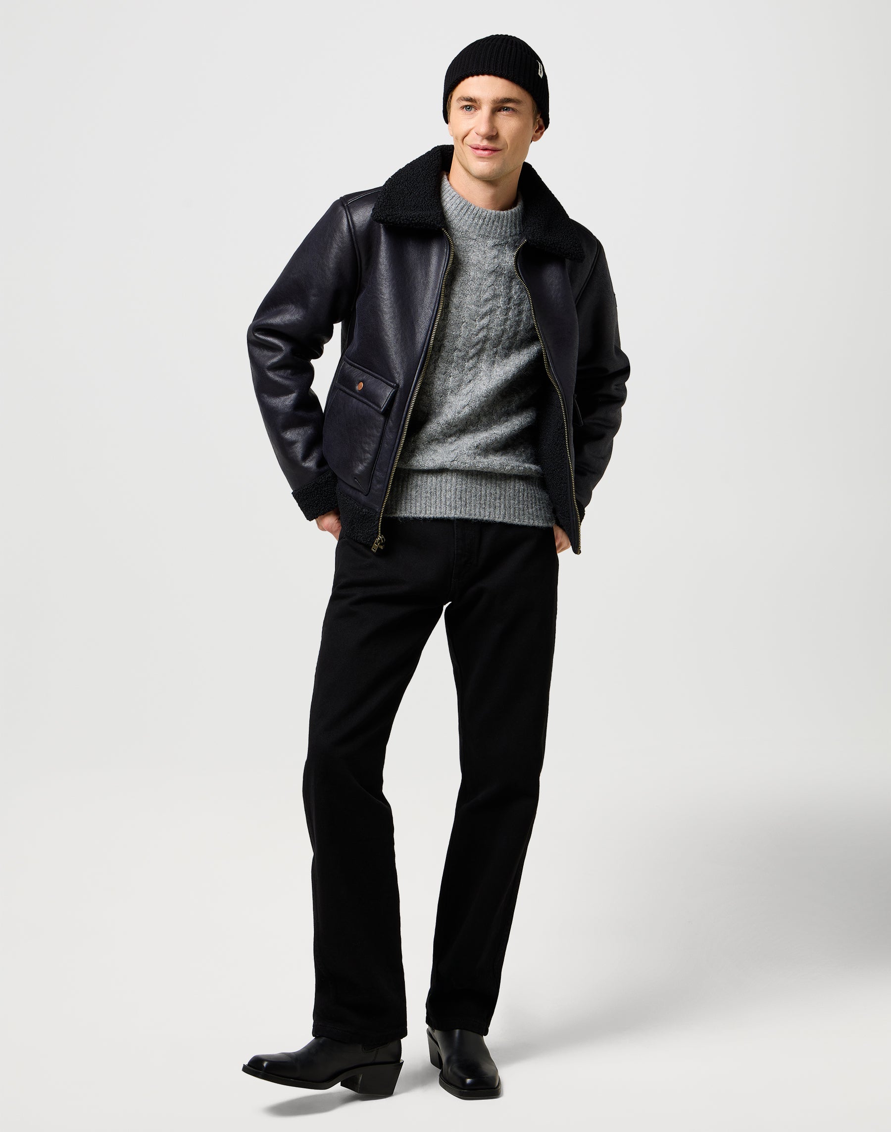 Sign Off Beanie in Black Caps Wrangler
