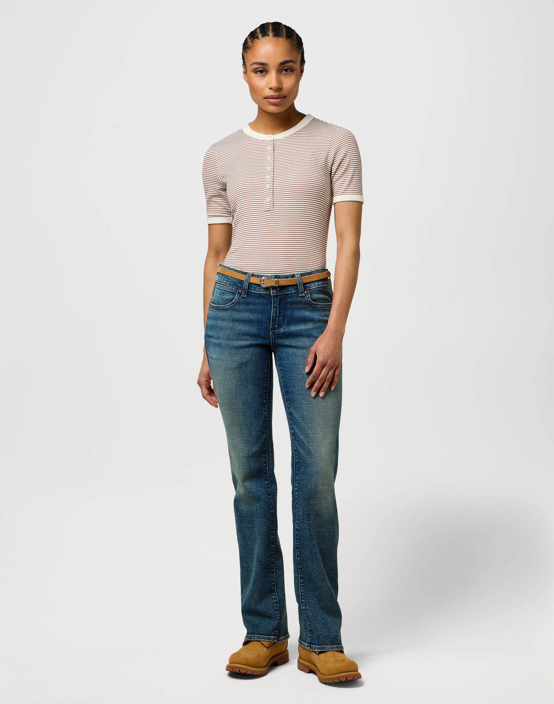 Thin Western Belt in Camel Belt Wrangler