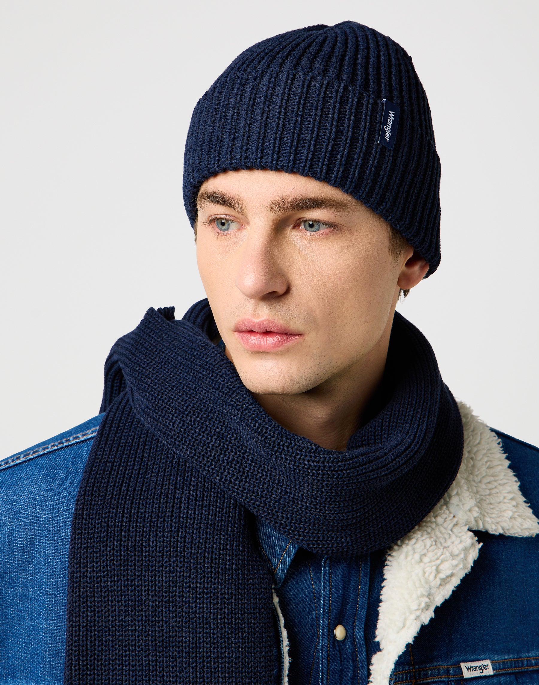 Scarf Beanie Set in Dark Navy Scarves Wrangler