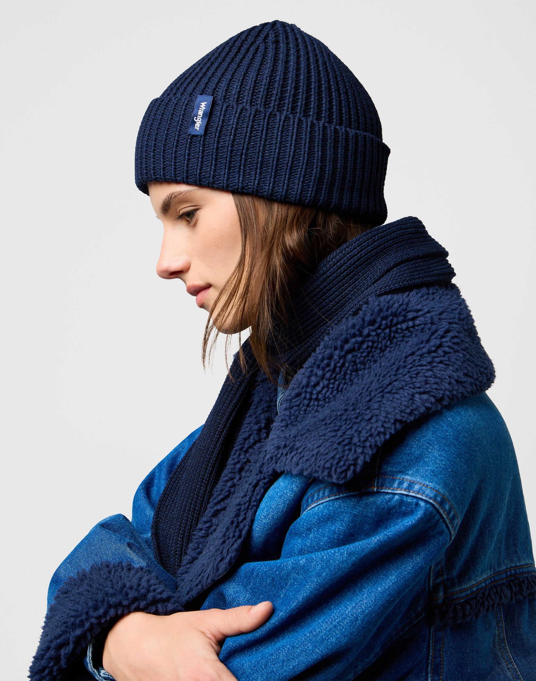 Scarf Beanie Set in Dark Navy Scarves Wrangler