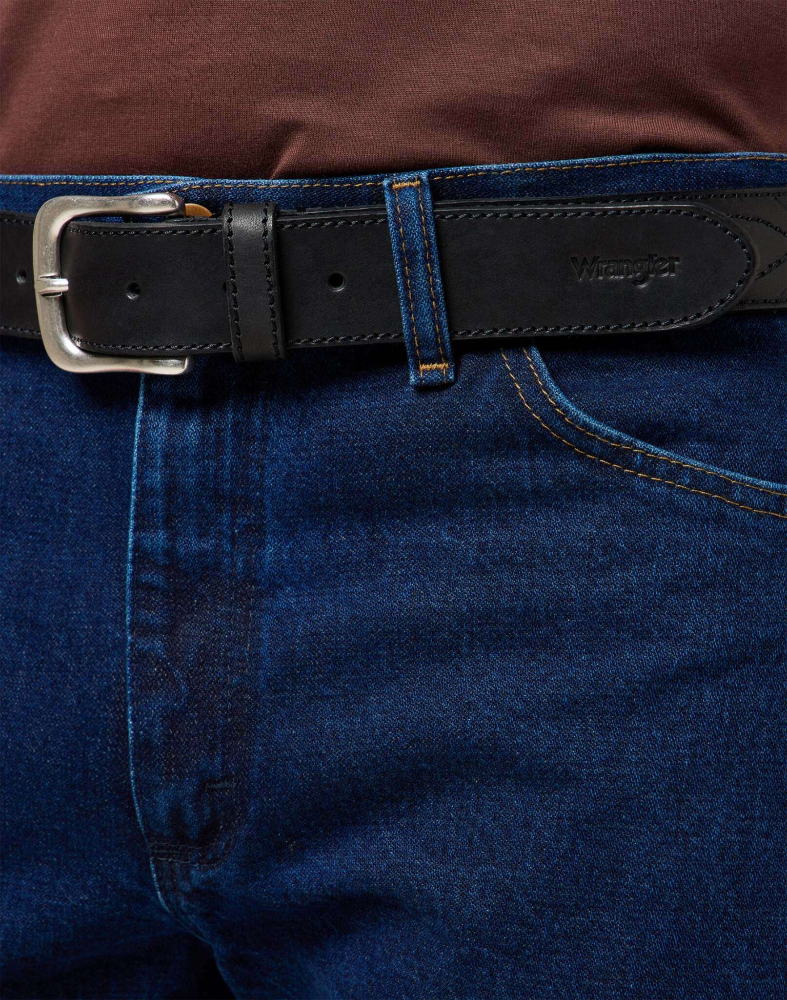 Western Stitch Belt in Black Belt Wrangler
