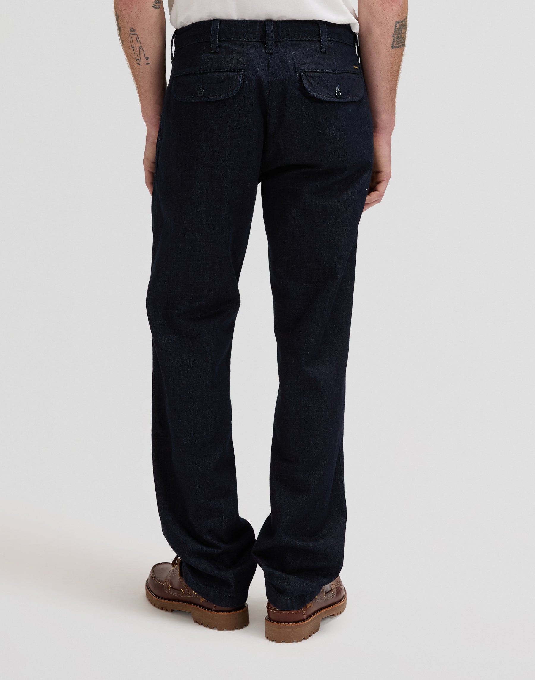 Pleated chino in rinse