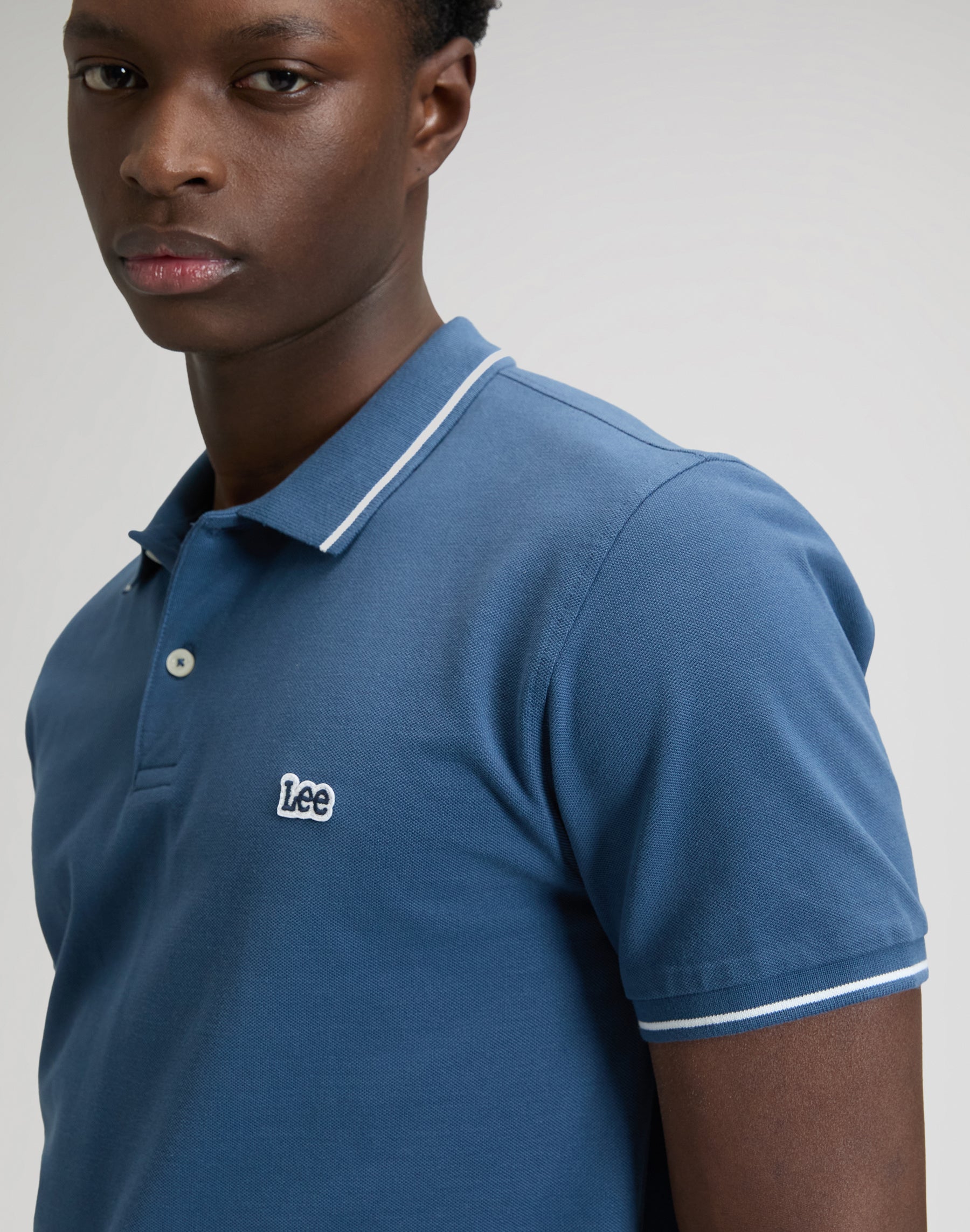 Pique polo shirt in Academy Blue