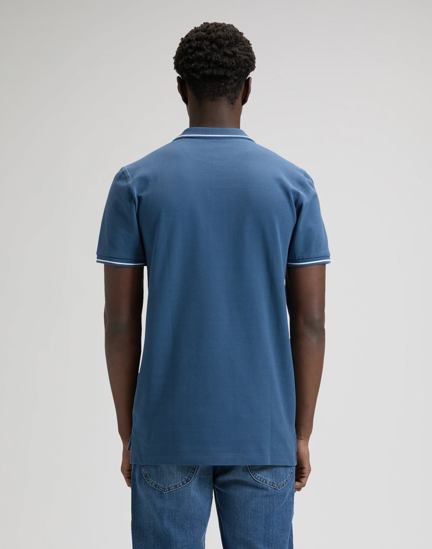 Pique polo shirt in Academy Blue