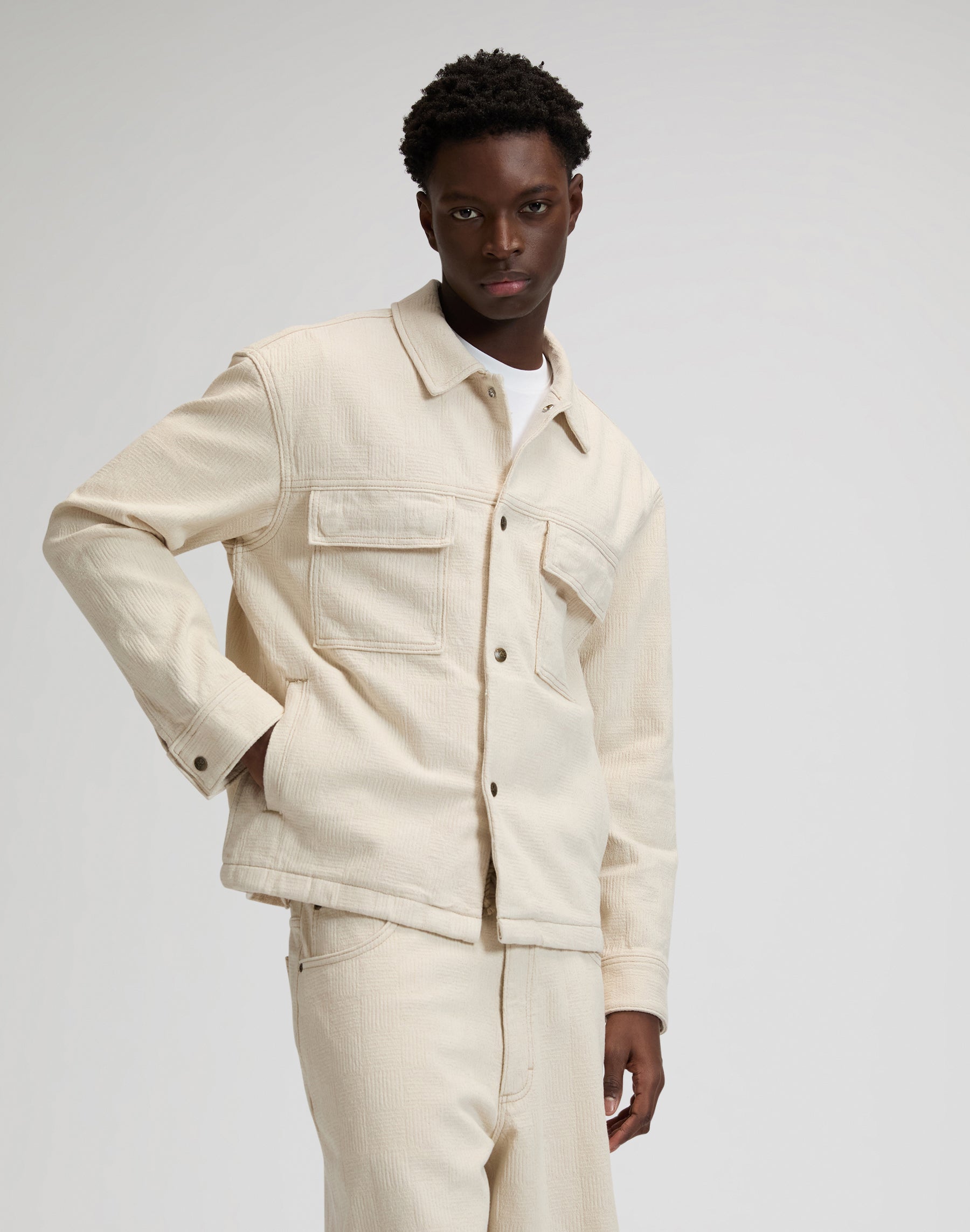 Jacquard Jacket in Natural Greige Jackets Lee