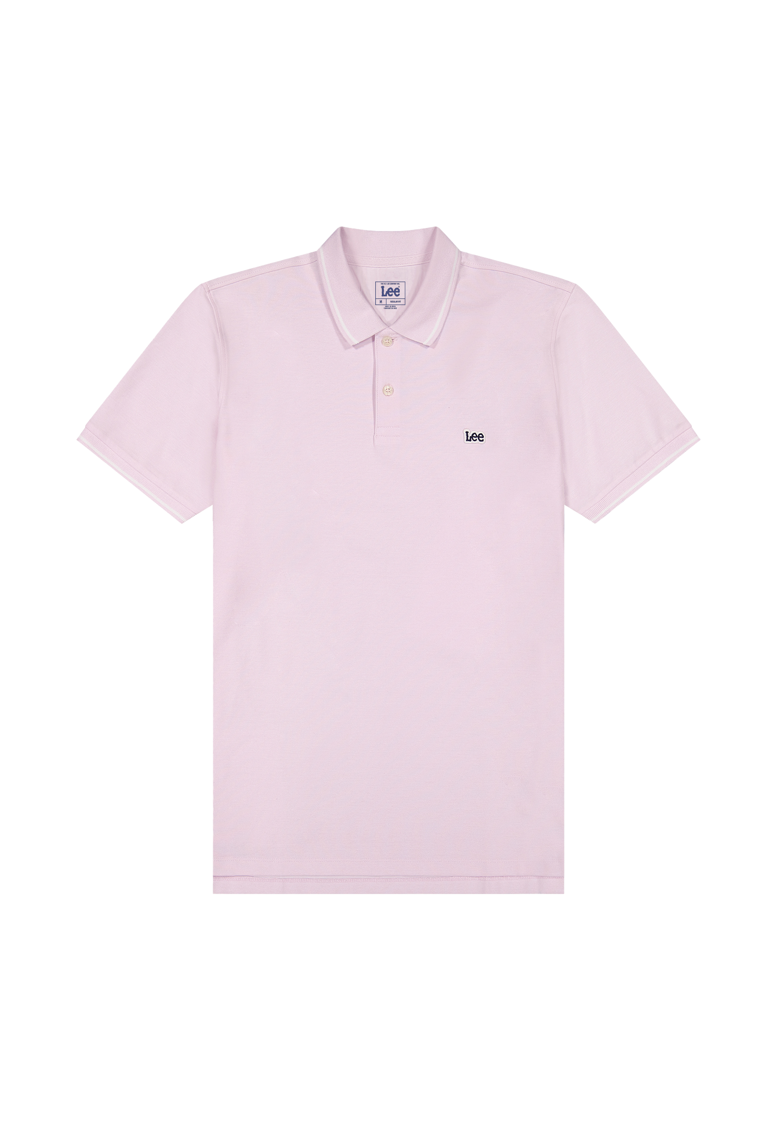 Pique polo shirt in light icy pink
