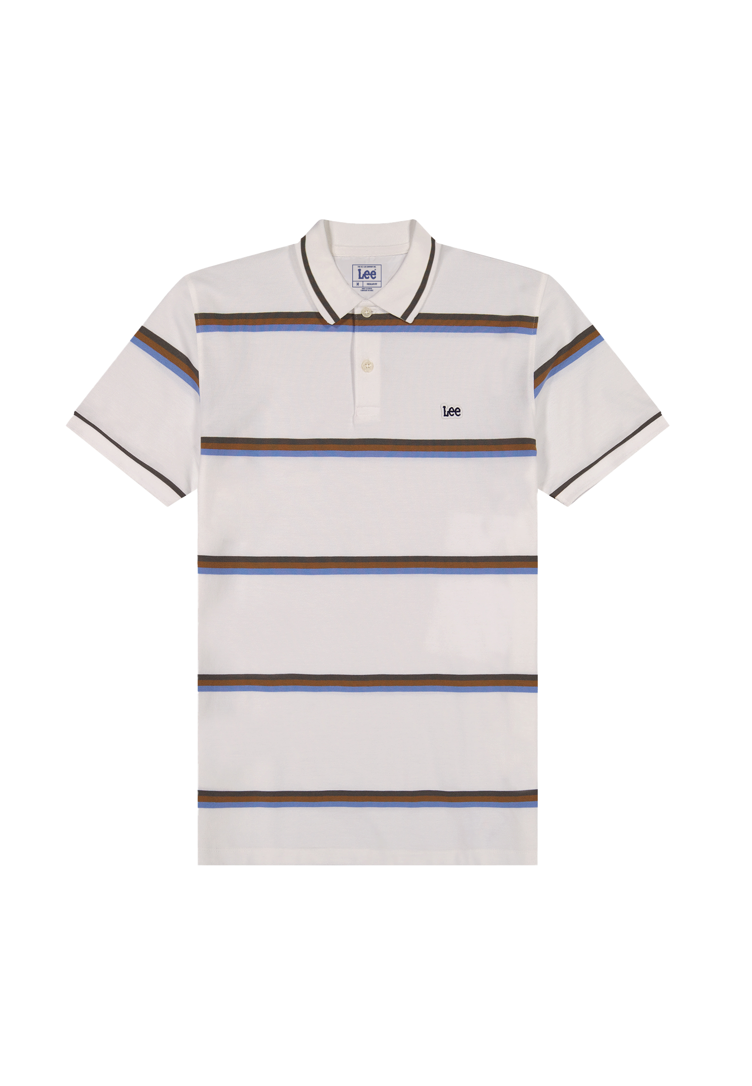 Pique polo shirt in halogen safari stripe