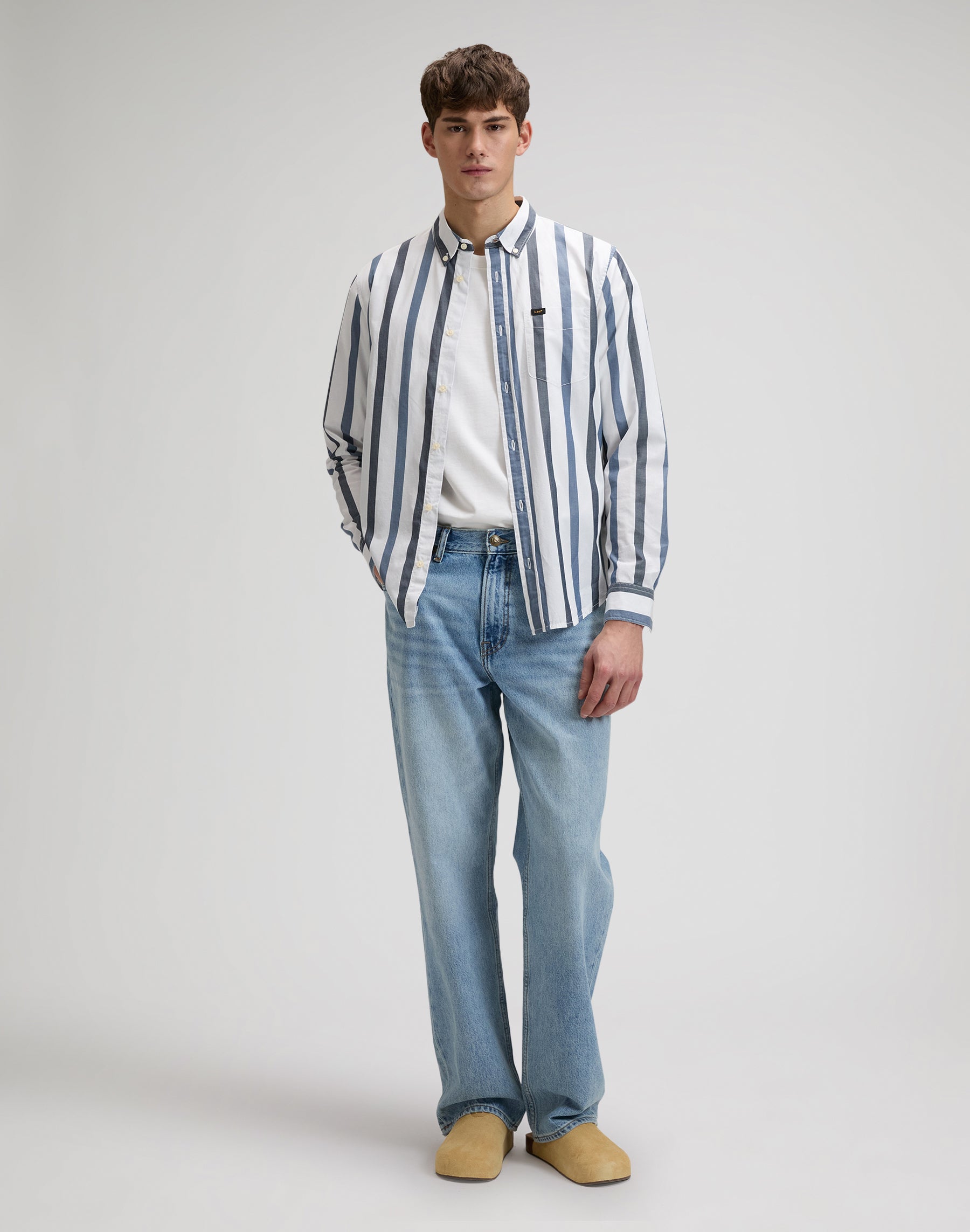 Lee Down in Tonal Rivet Navy Stripe
