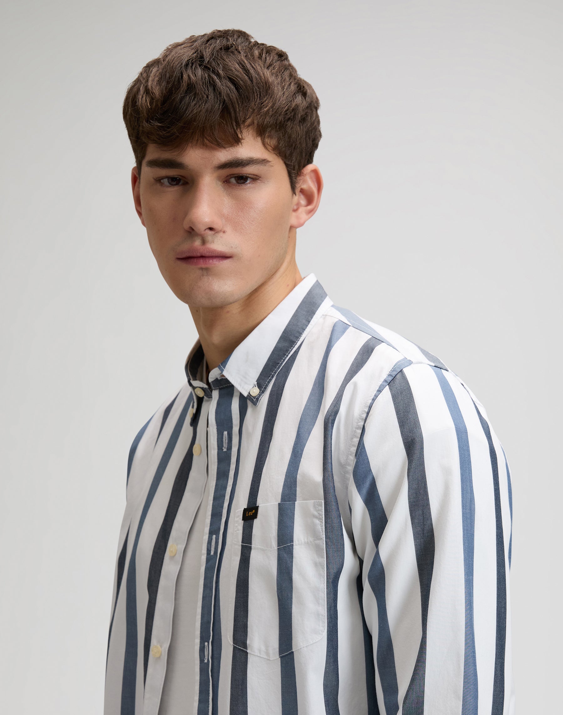 Lee Down in Tonal Rivet Navy Stripe